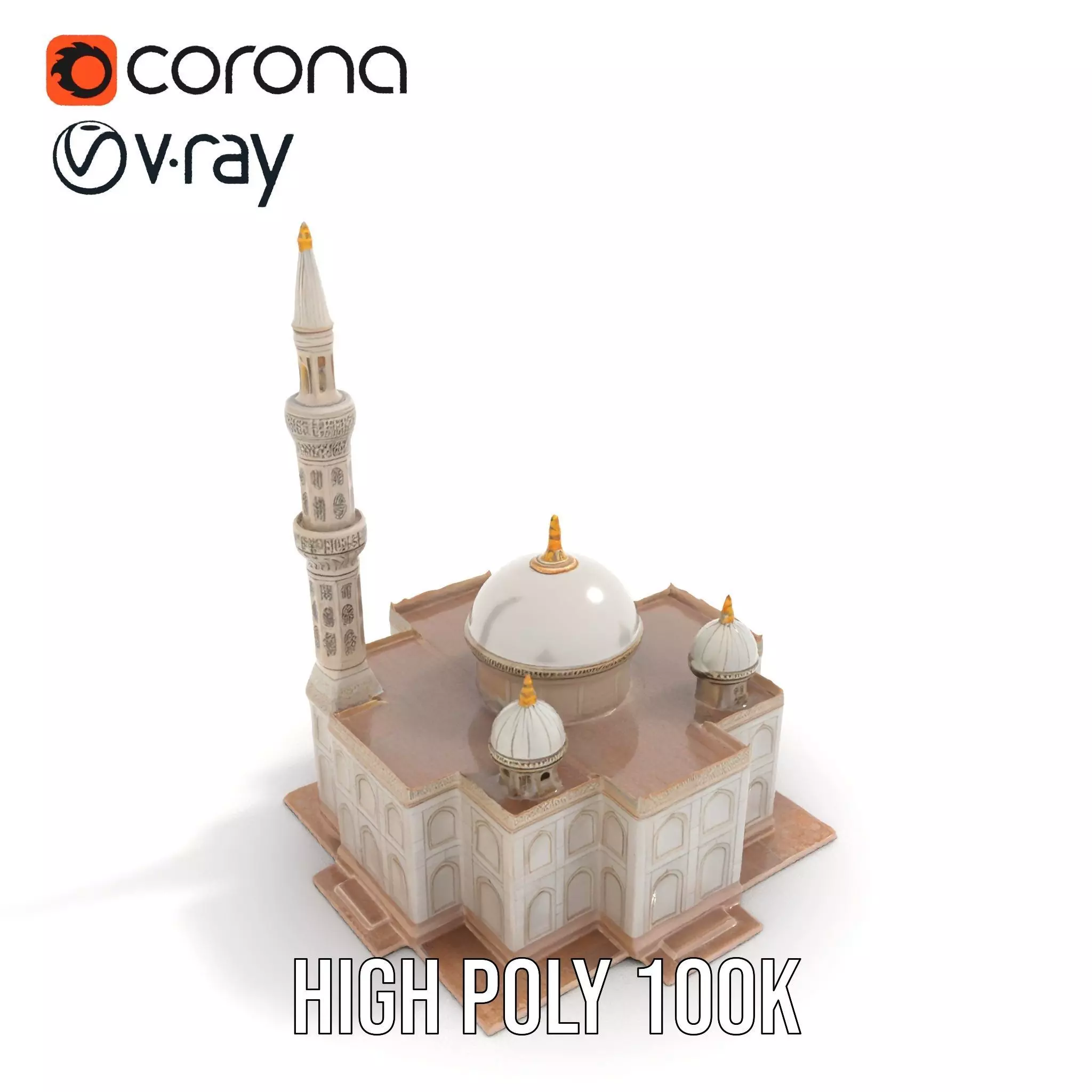 Ornate Mosque model pack Low-poly 3D model_24