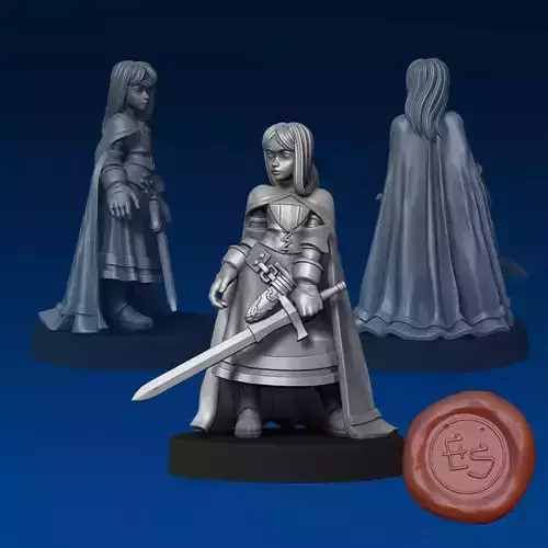 Female Knight - Final Fantays Tactics - 32mm Miniature