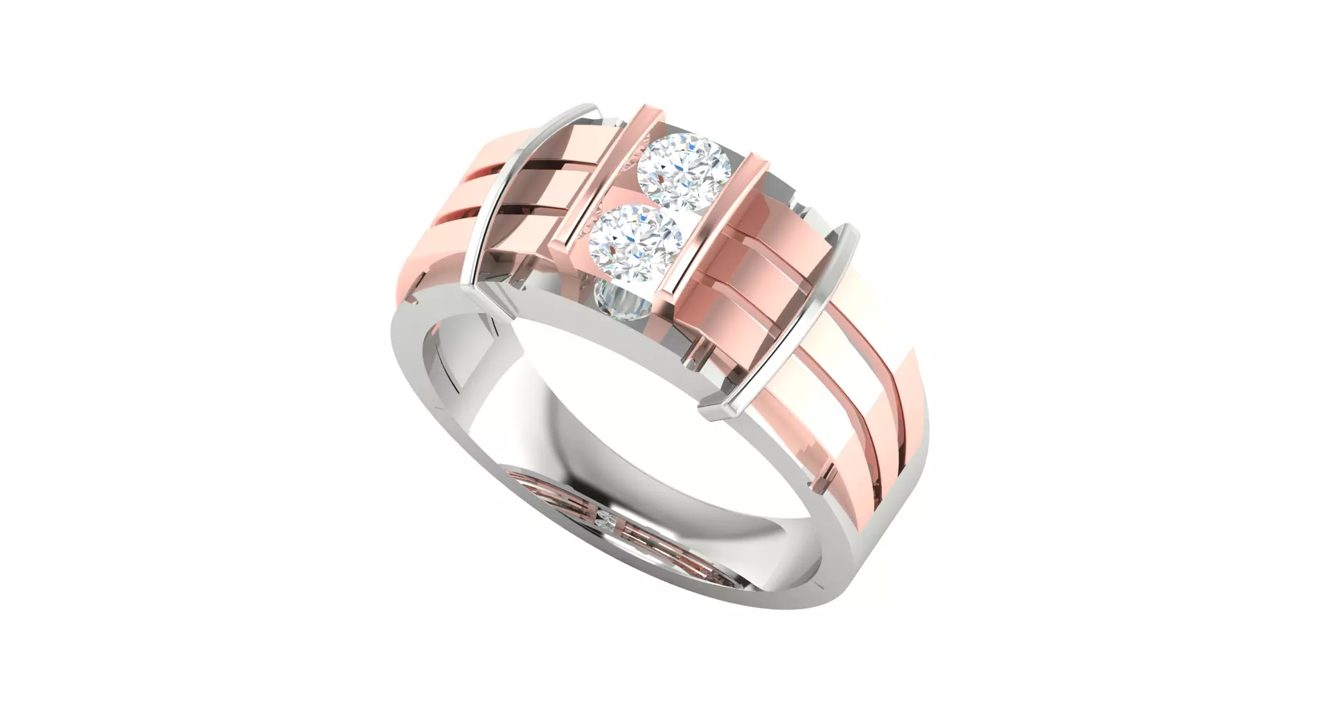 Mens Ring Render 3dm STL OBJ FBX Details 3D print model