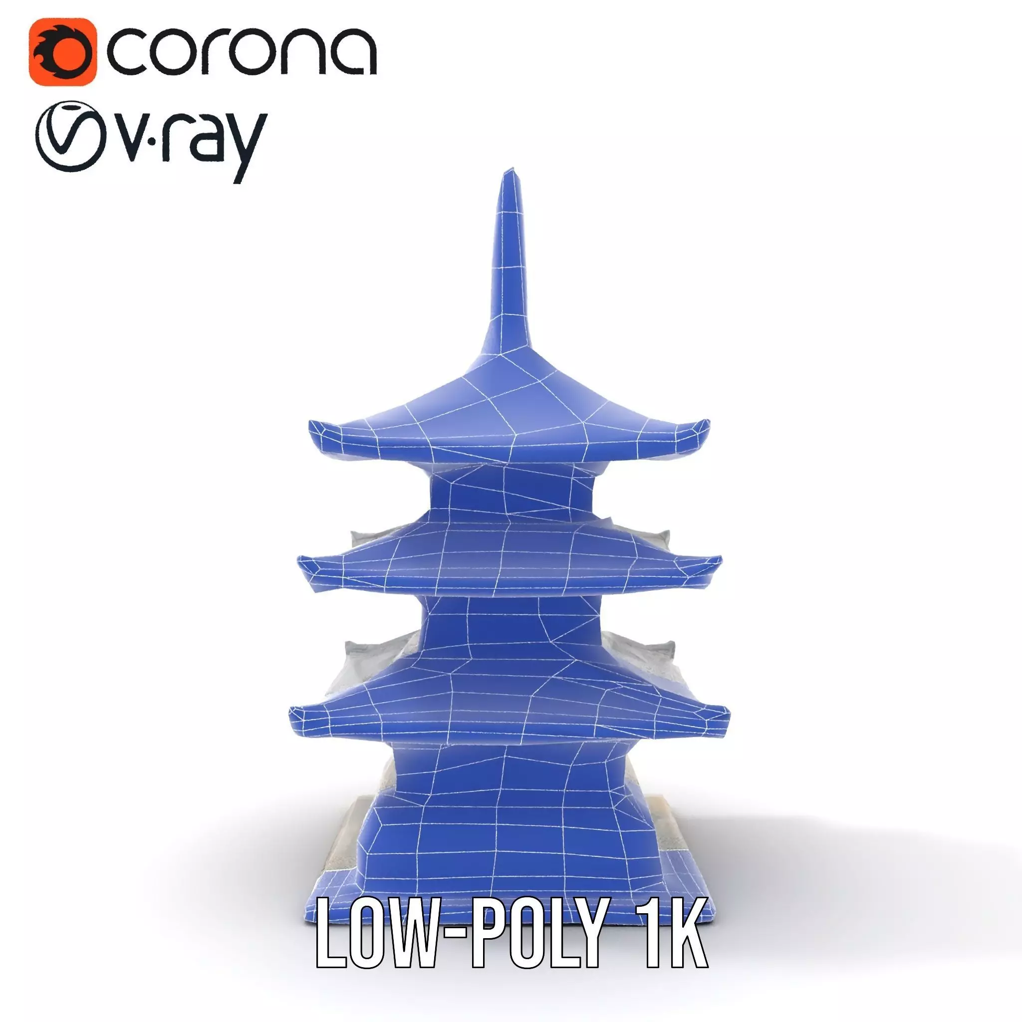 Traditional Pagoda Architecture model pack Low-poly 3D model_28