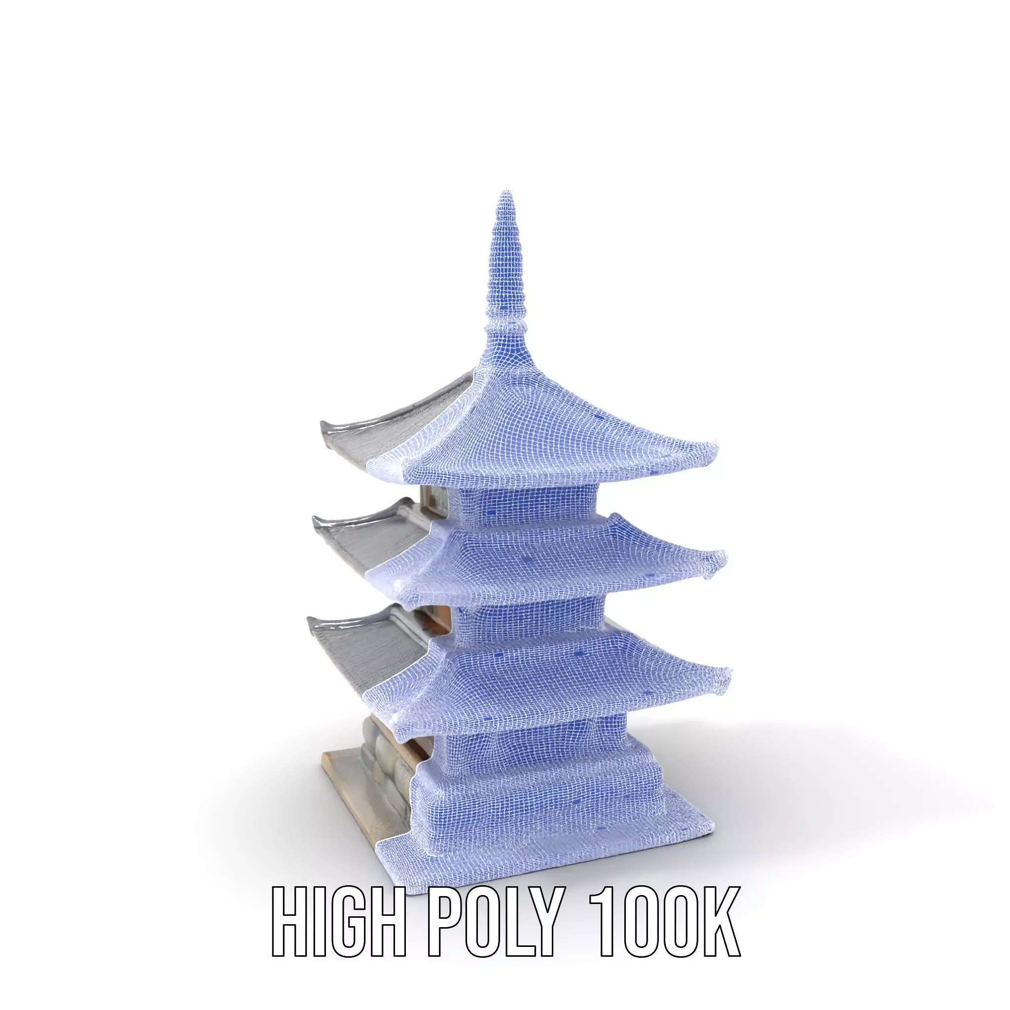 Traditional Pagoda Architecture model pack Low-poly 3D model_4