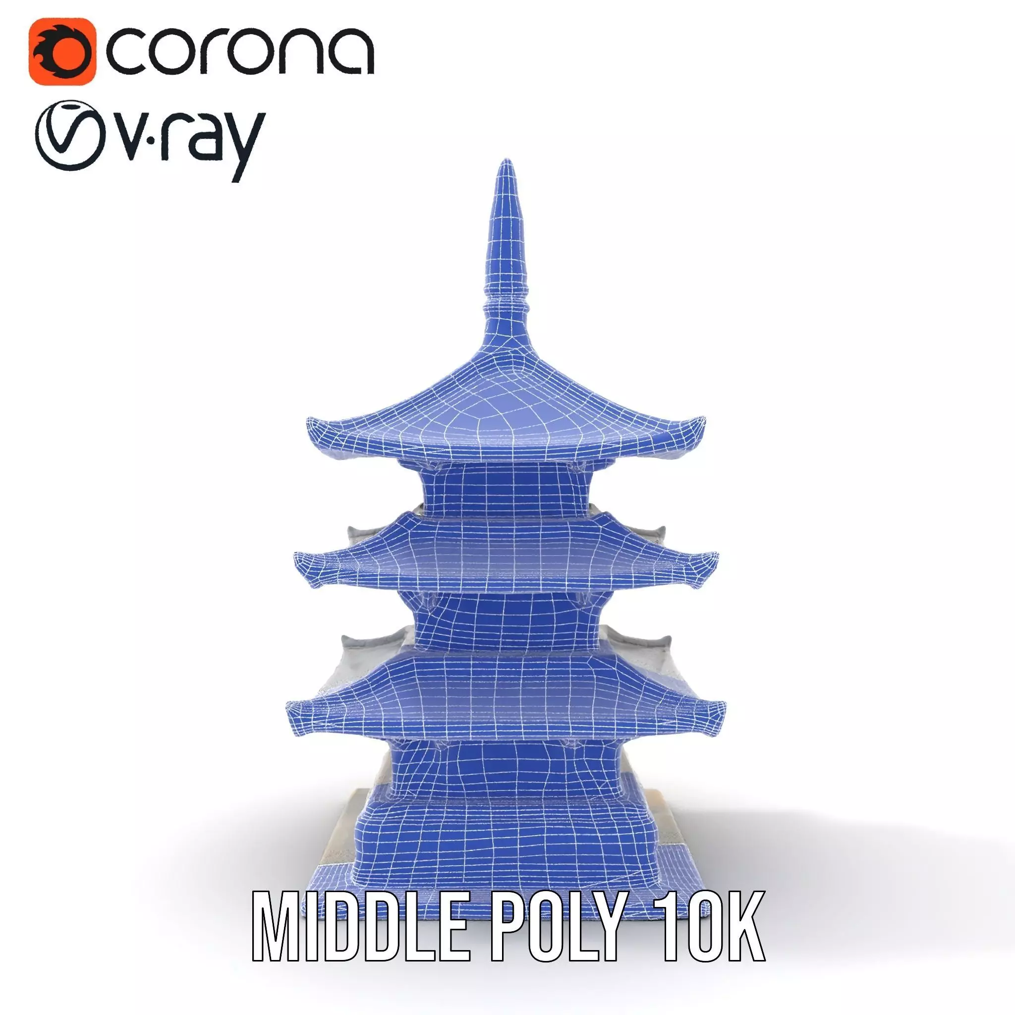 Traditional Pagoda Architecture model pack Low-poly 3D model_24