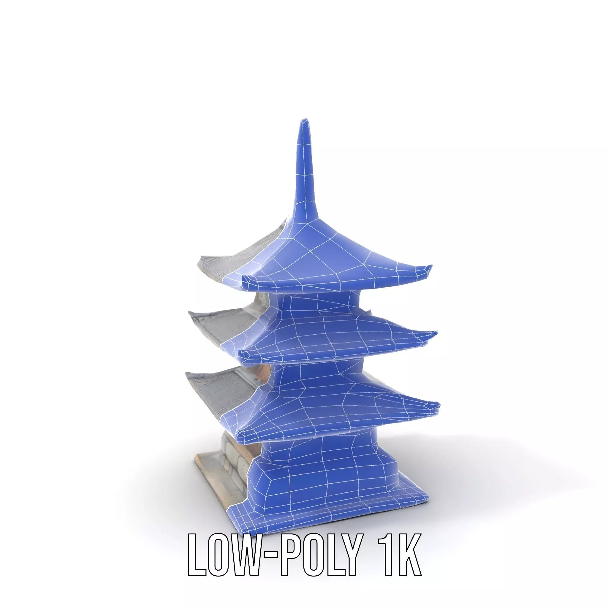 Traditional Pagoda Architecture model pack Low-poly 3D model_7