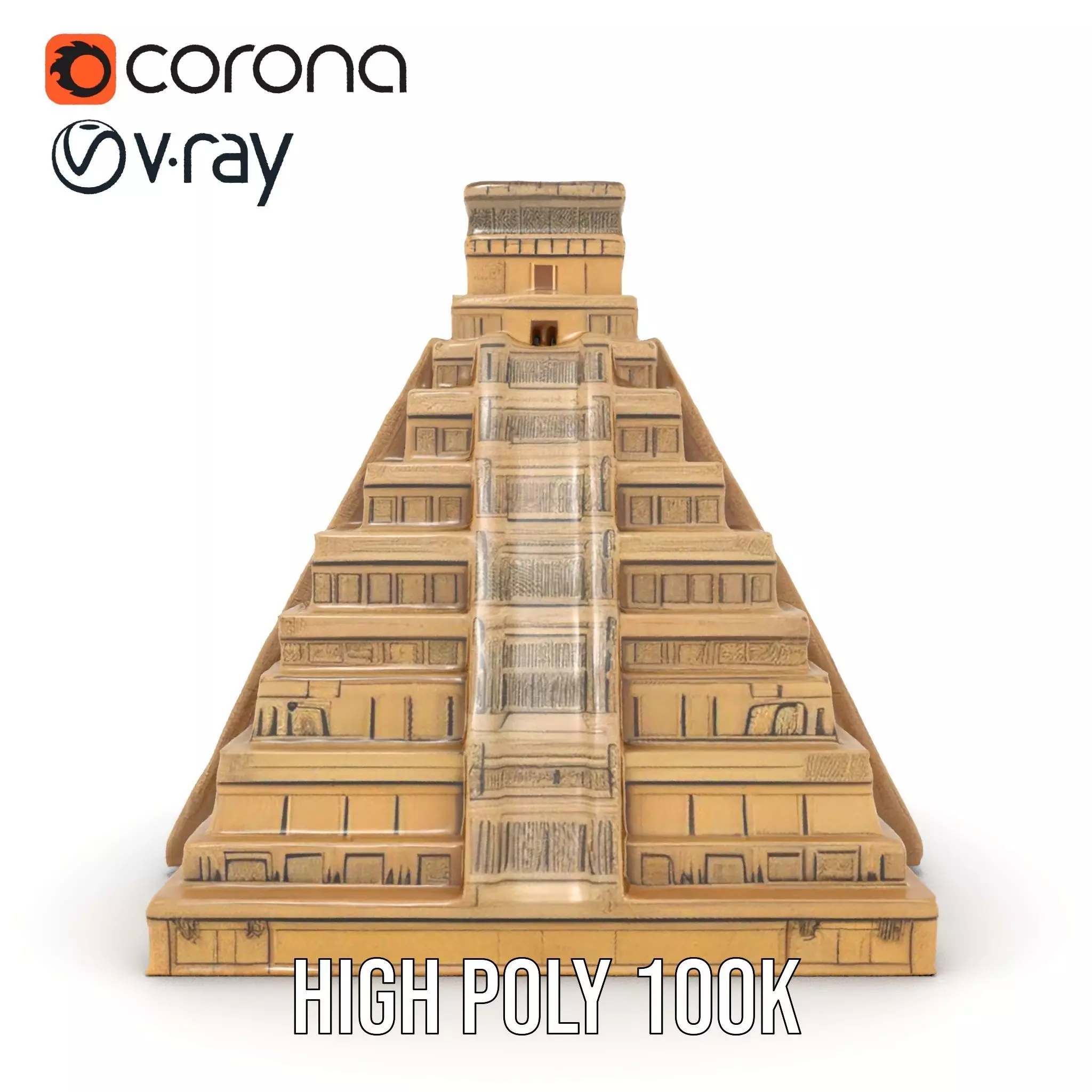 Ancient Stone Pyramid model pack Low-poly 3D model_25