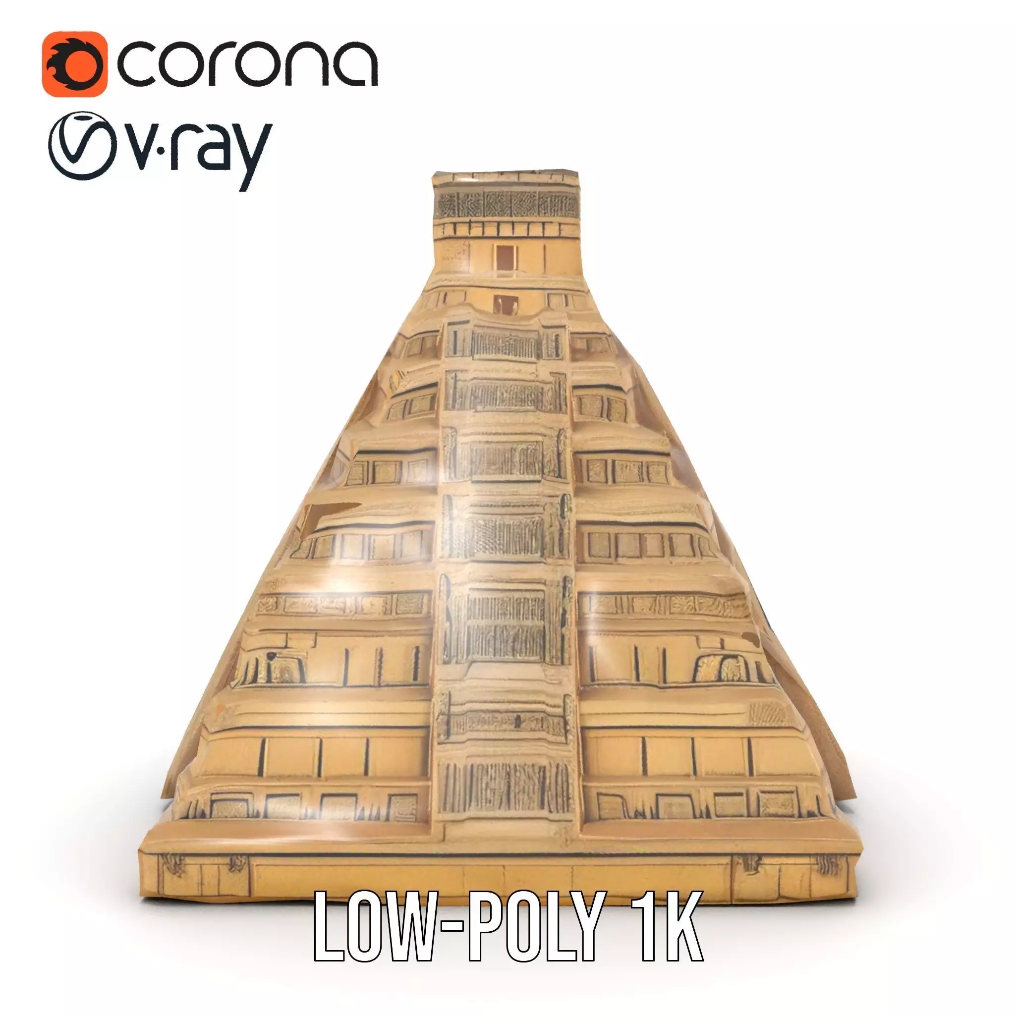 Ancient Stone Pyramid model pack Low-poly 3D model_14