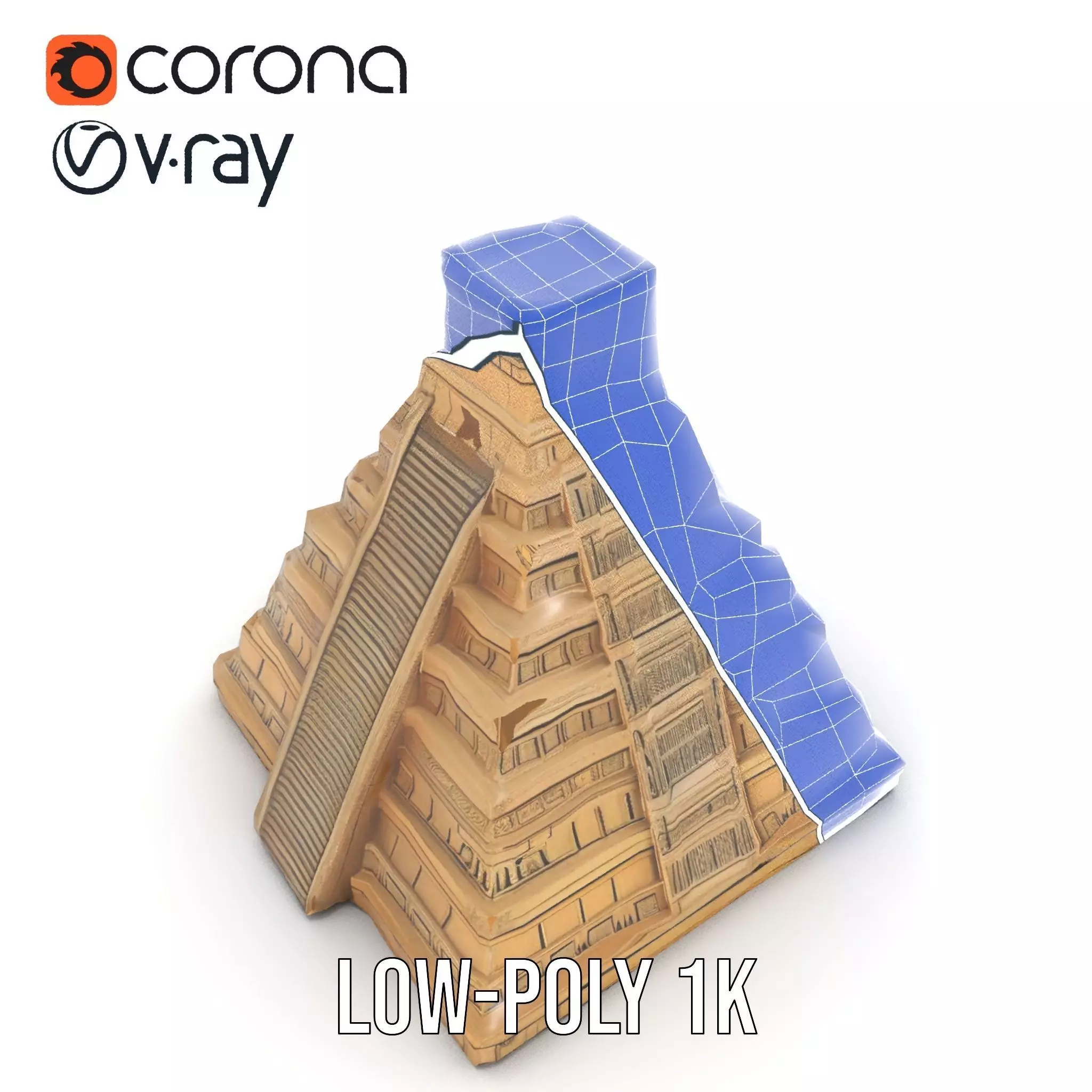 Ancient Stone Pyramid model pack Low-poly 3D model_9