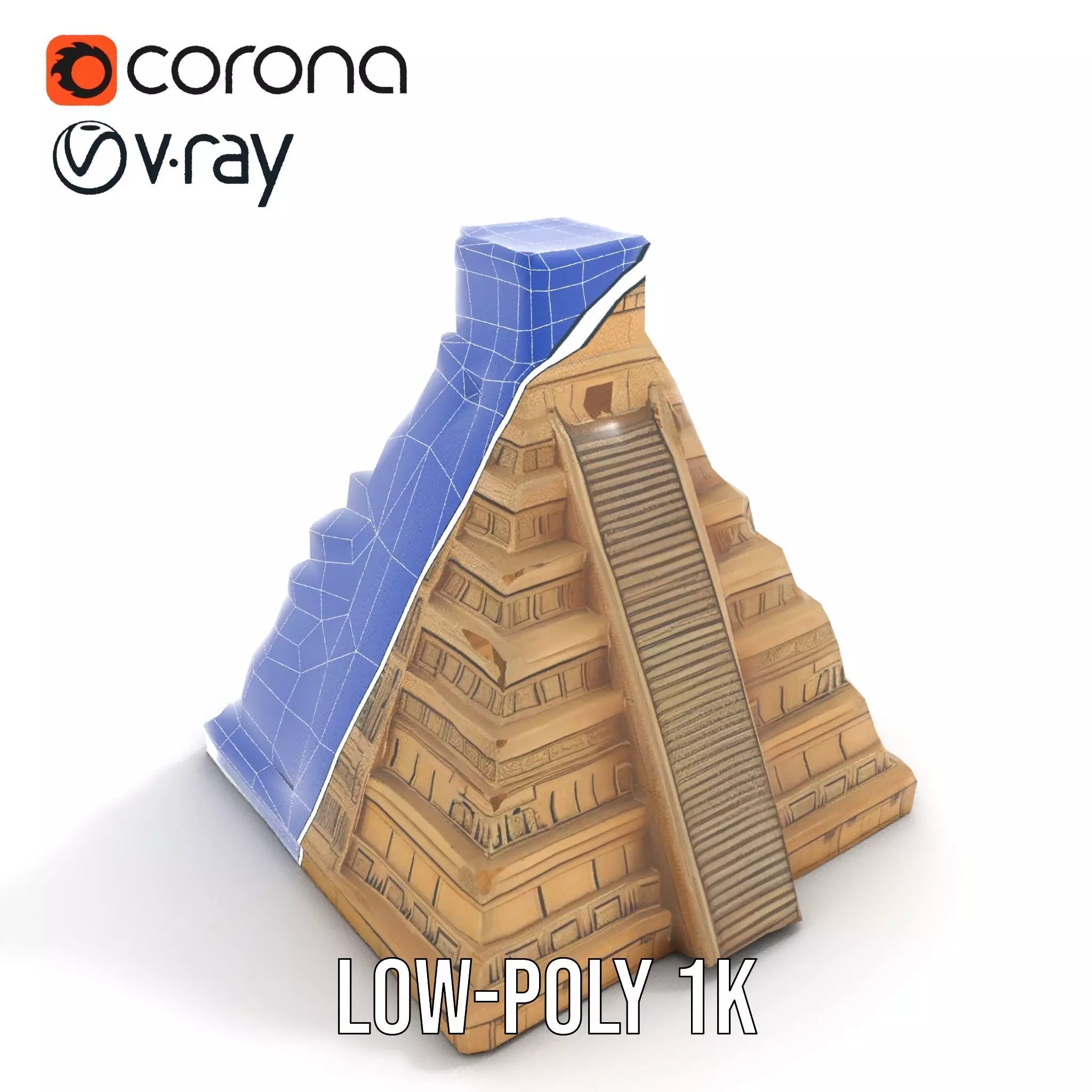 Ancient Stone Pyramid model pack Low-poly 3D model_12