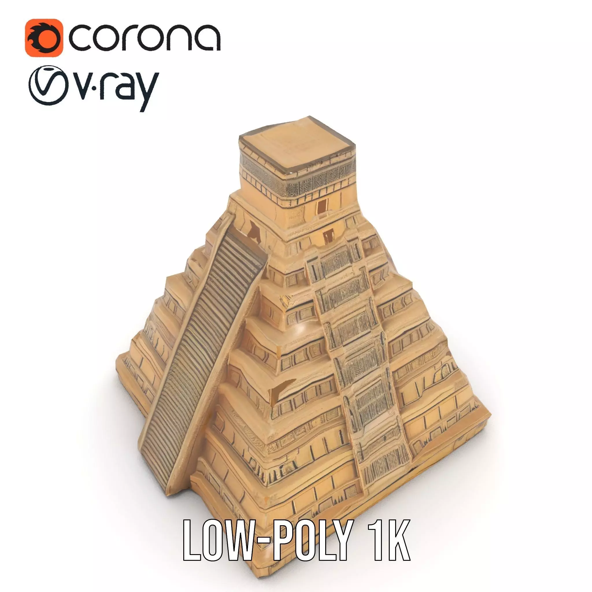 Ancient Stone Pyramid model pack Low-poly 3D model_7