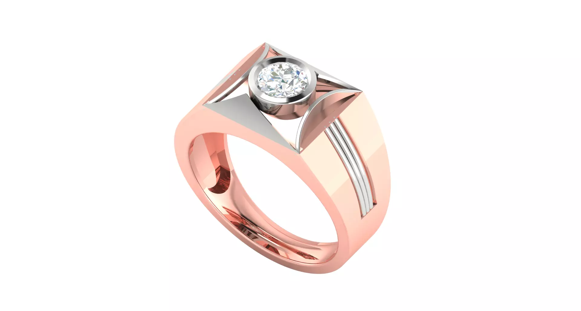 Mens Ring Render 3dm STL OBJ FBX Details 3D print model