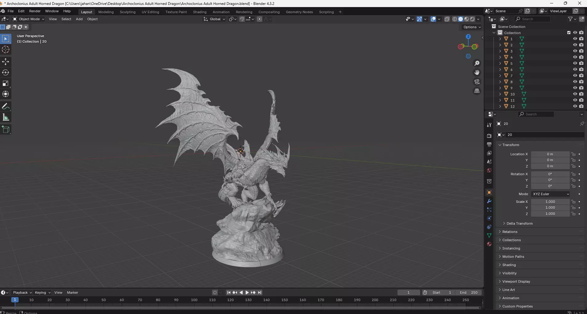 Adult Dragon 3D Print Model 3D print model_6