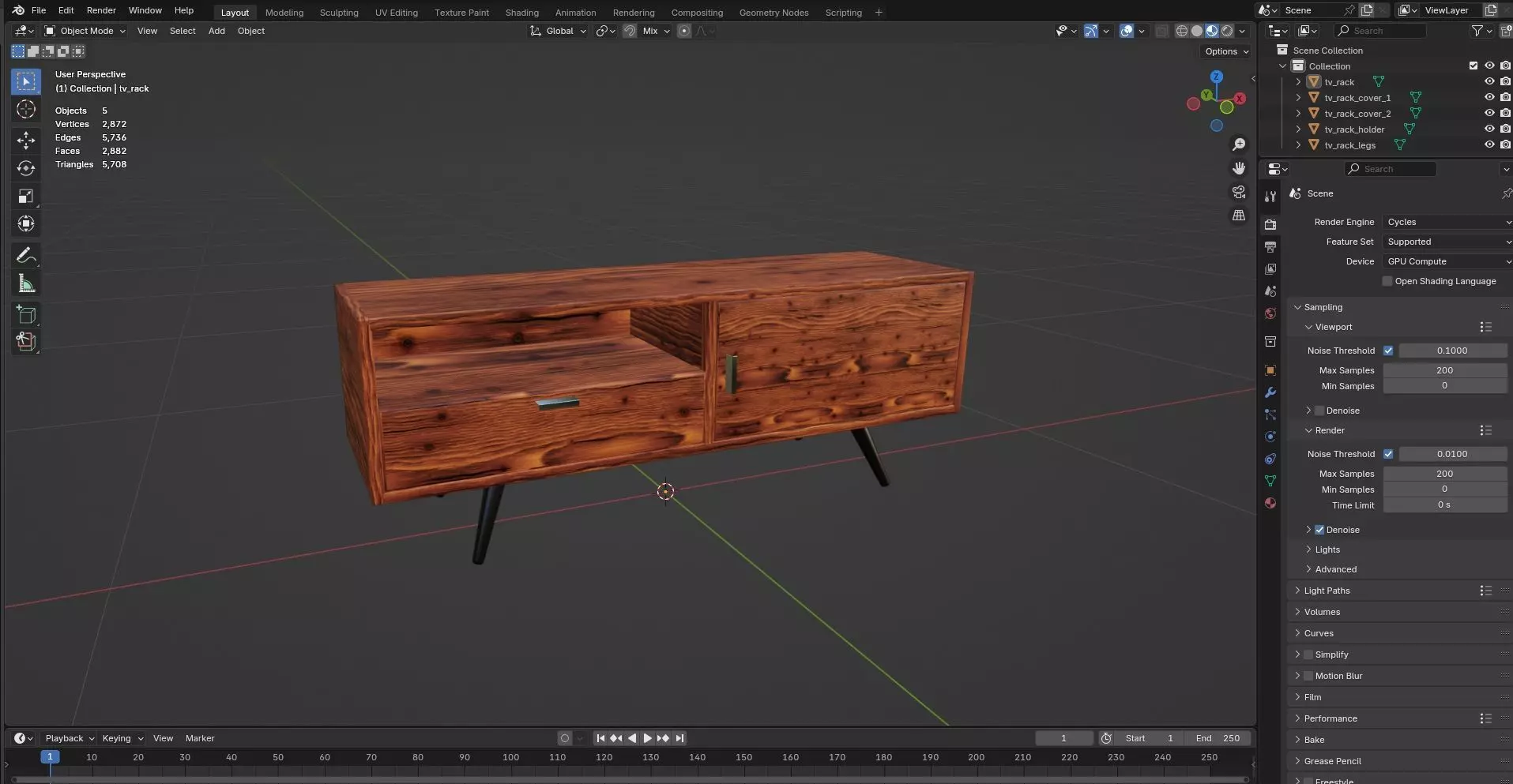 TV Rack CG65 3D model_8