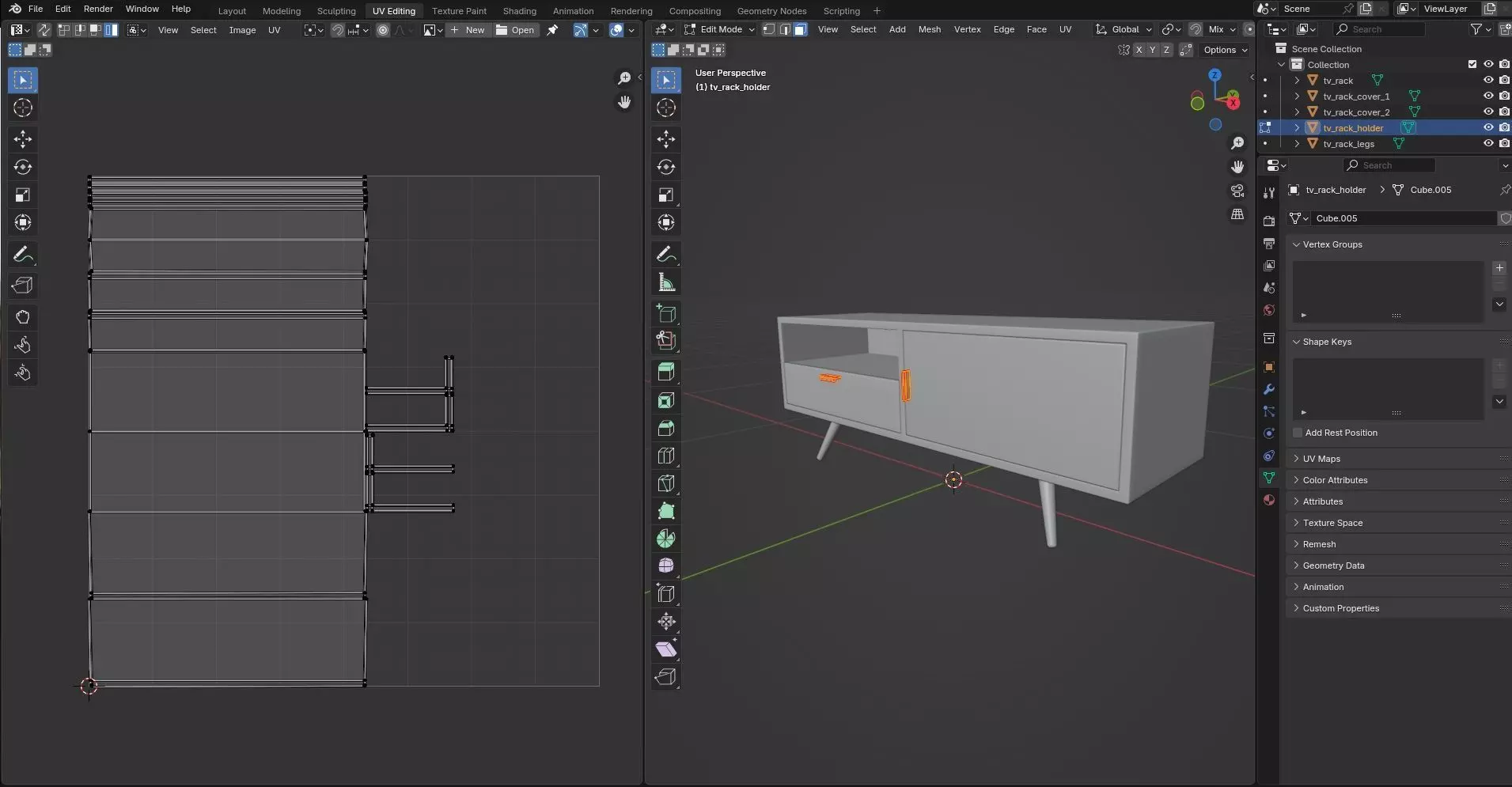 TV Rack CG65 3D model_10