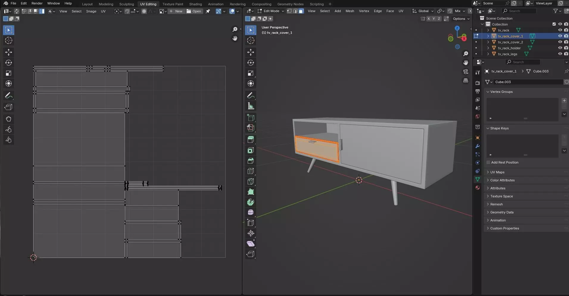 TV Rack CG65 3D model_11