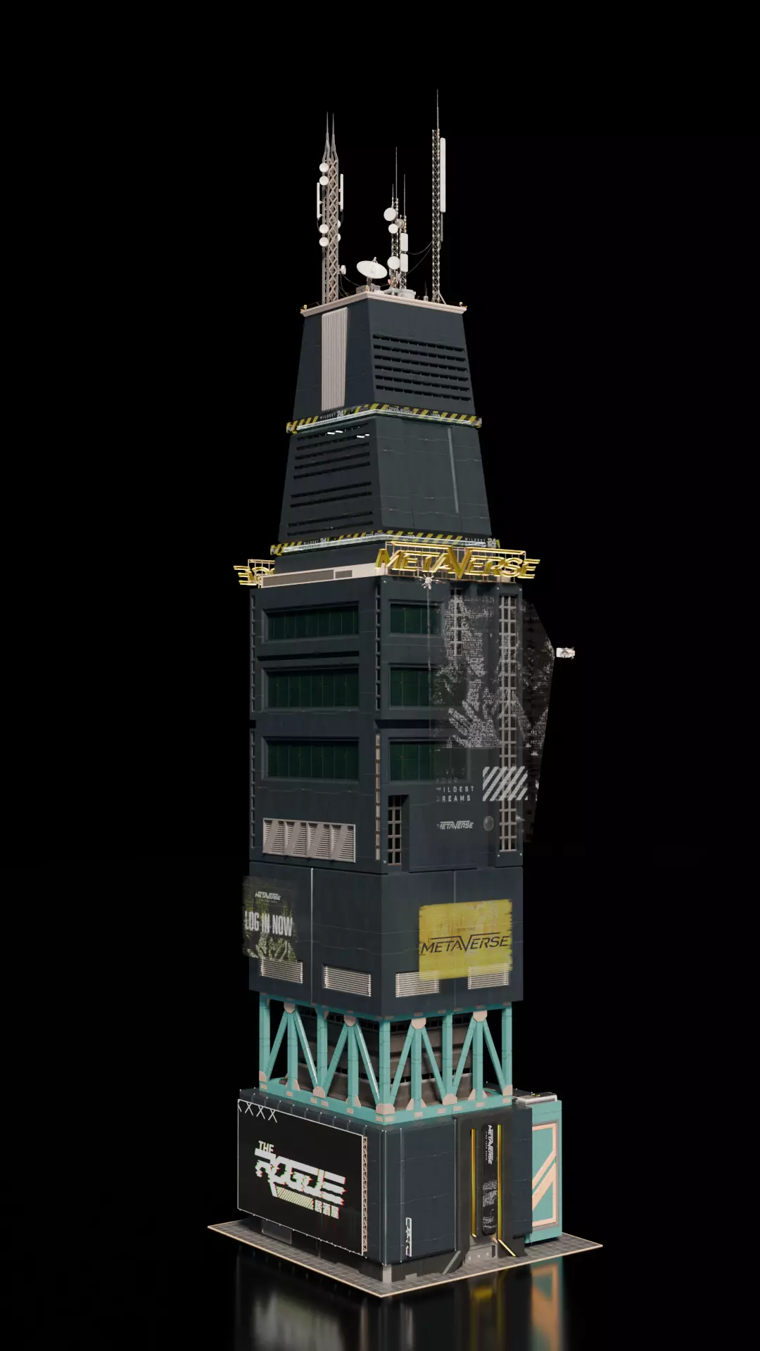 Cyberpunk building 11 3D model_0