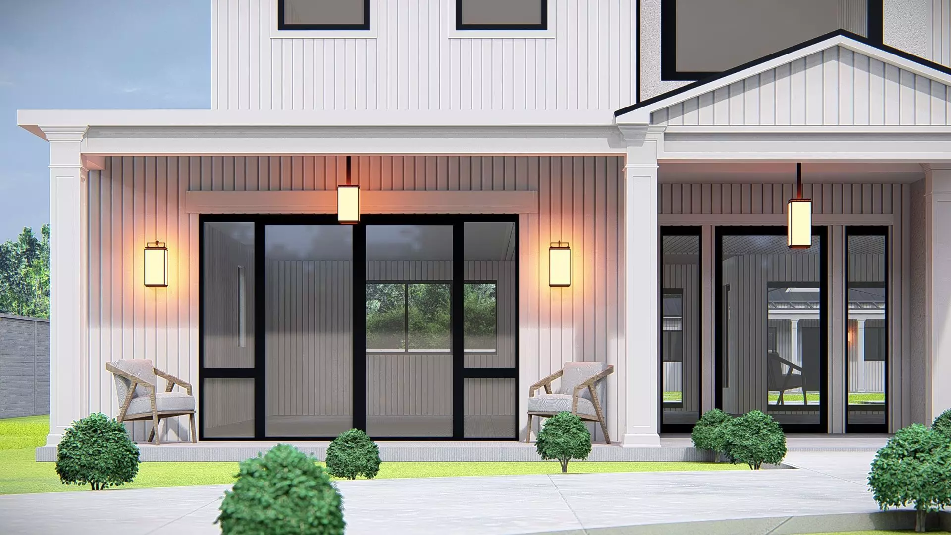 American Style House Exterior 3D Model Classic Residential Home 3D model_15