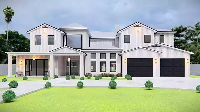 American Style House Exterior 3D Model Classic Residential Home 3D model American Style House Exterior 3D Model Classic Residential Home 3D model