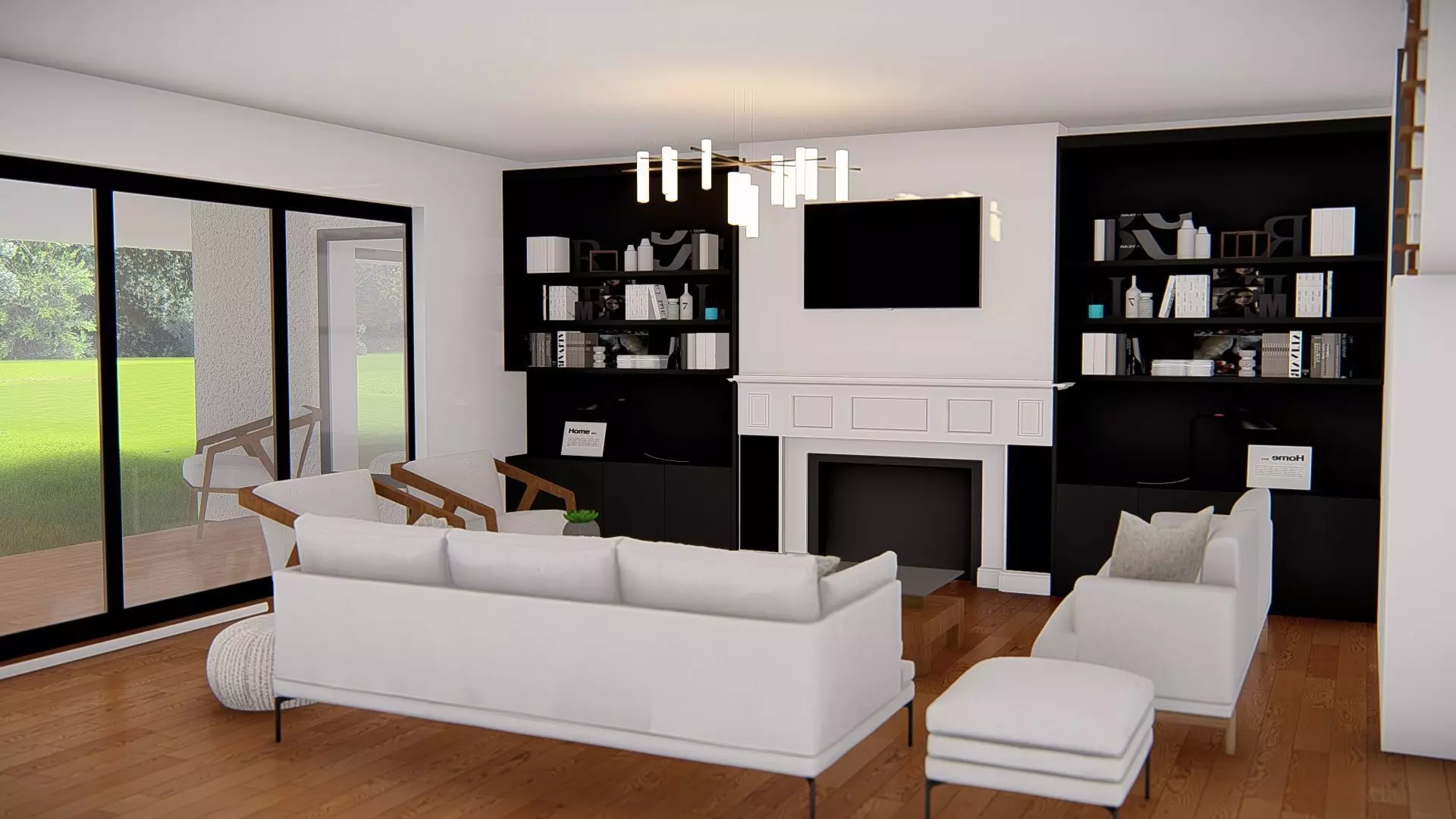 American Style House Exterior 3D Model Classic Residential Home 3D model_27