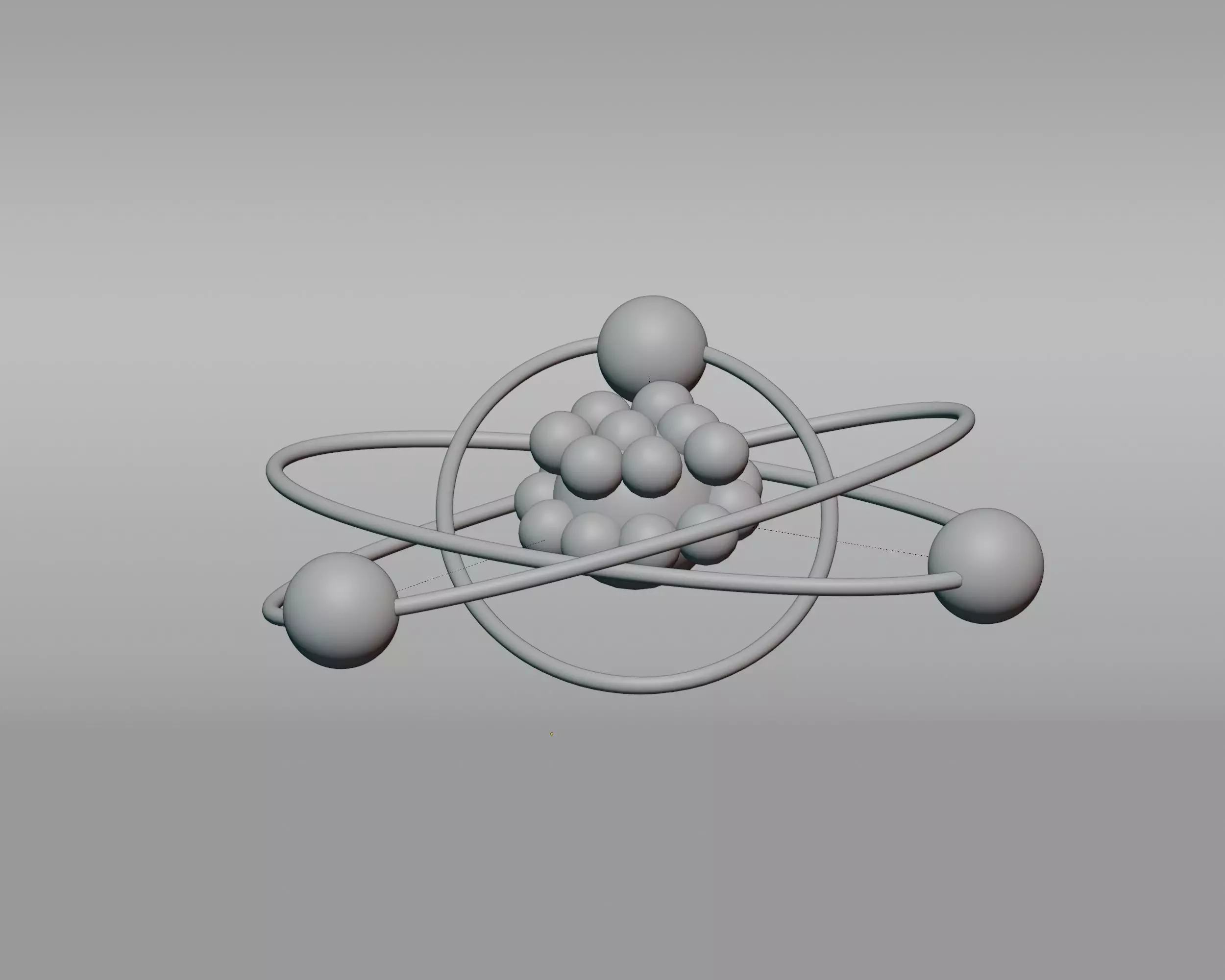 Rutherford Atomic Atom Low-poly 3D model_5