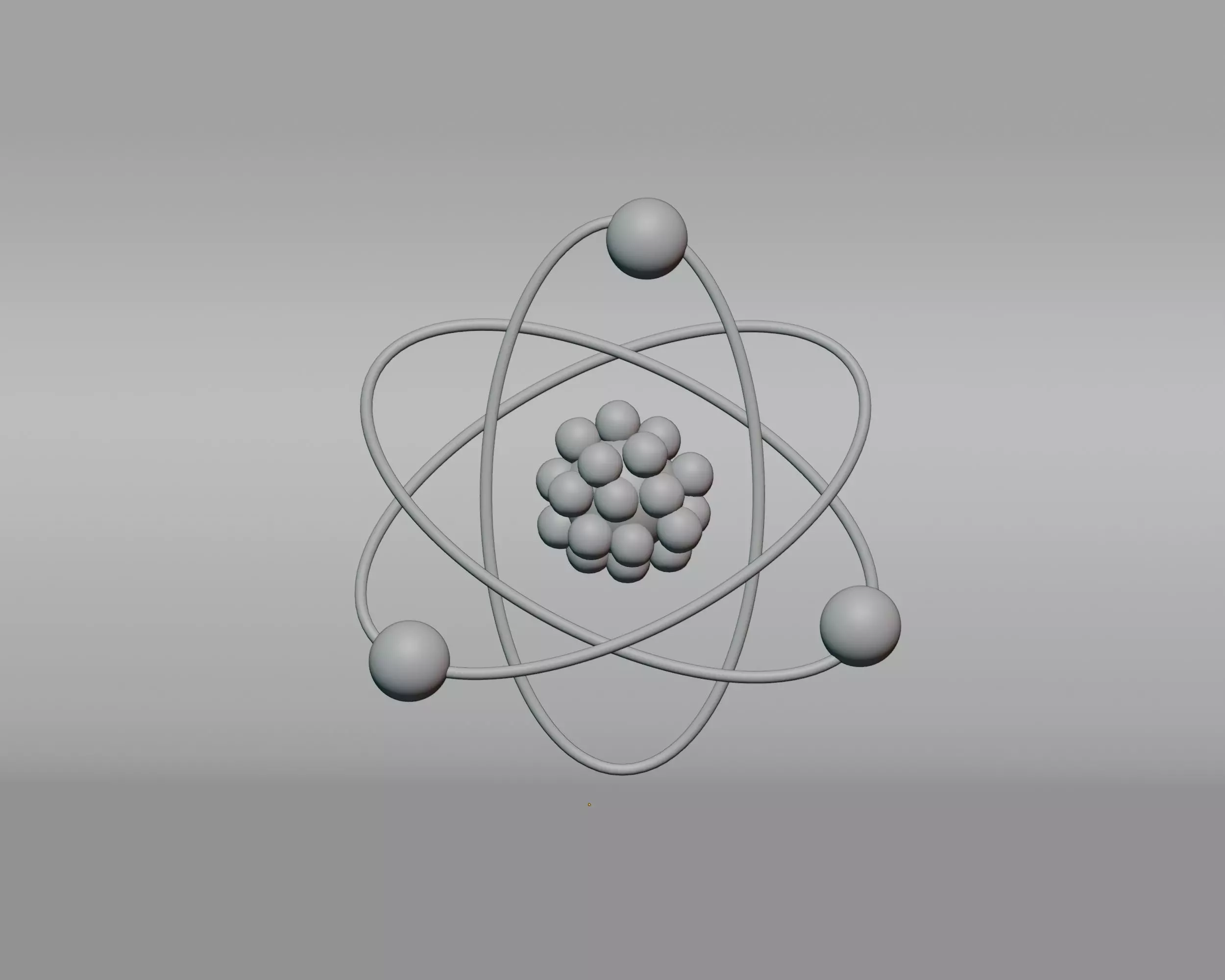 Rutherford Atomic Atom Low-poly 3D model_3
