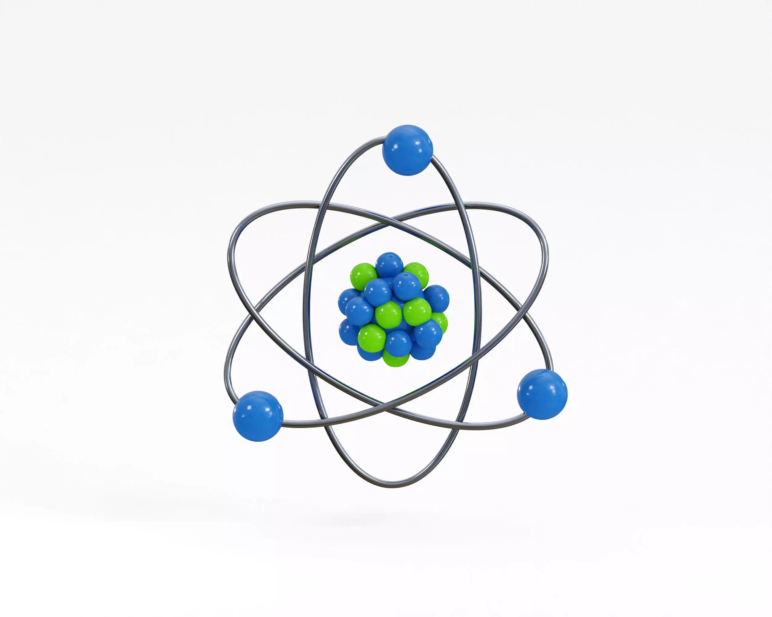 Rutherford Atomic Atom Low-poly 3D model_2