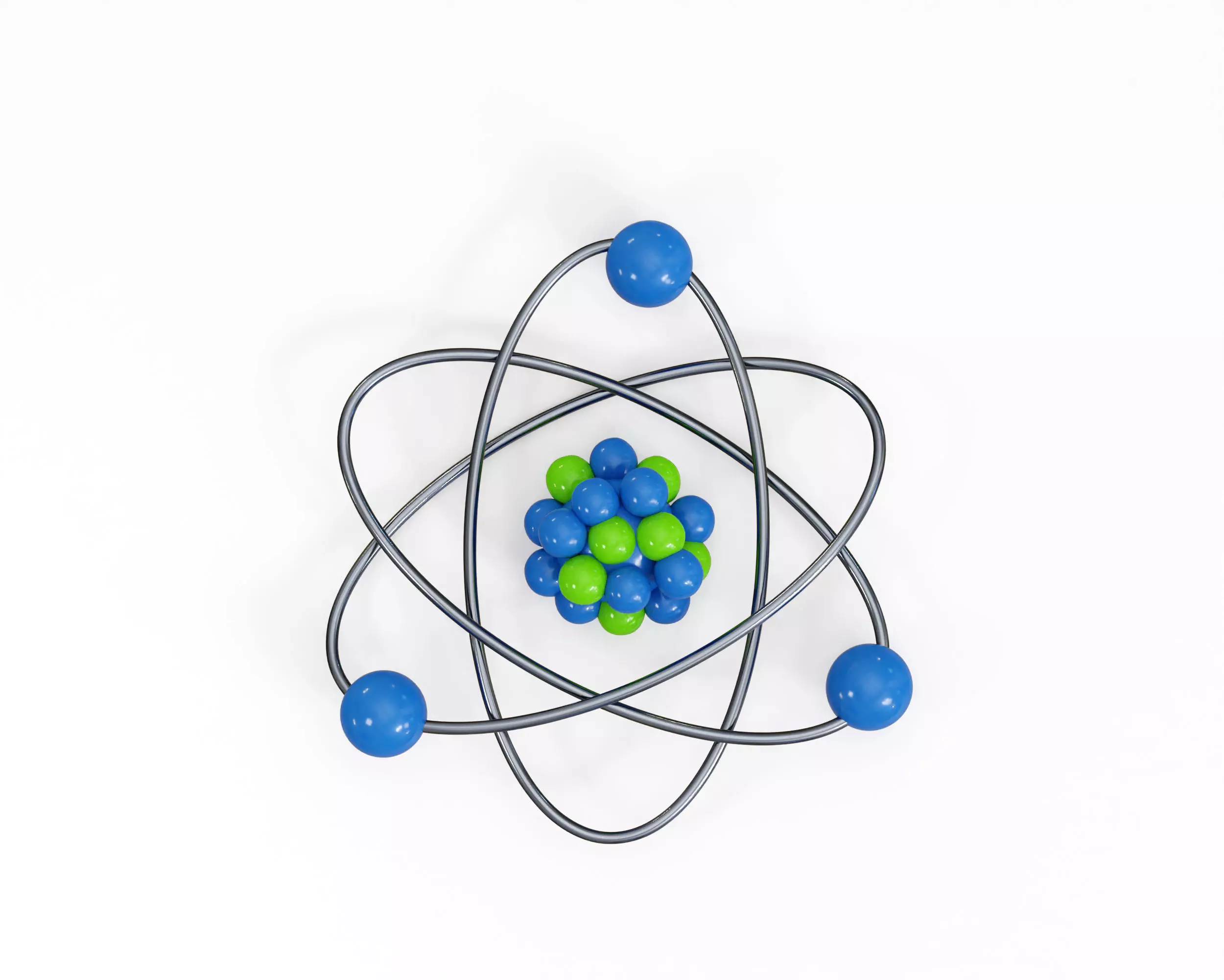 Rutherford Atomic Atom Low-poly 3D model_4