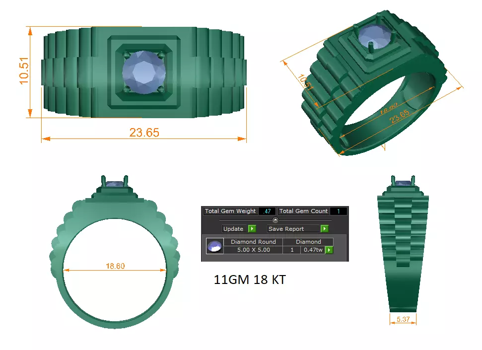 Mens Ring Render 3dm STL OBJ FBX Details 3D print model_1