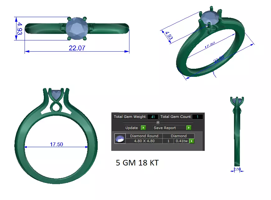 Women Ring  Render 3dm STL OBJ FBX Details 3D print model_1