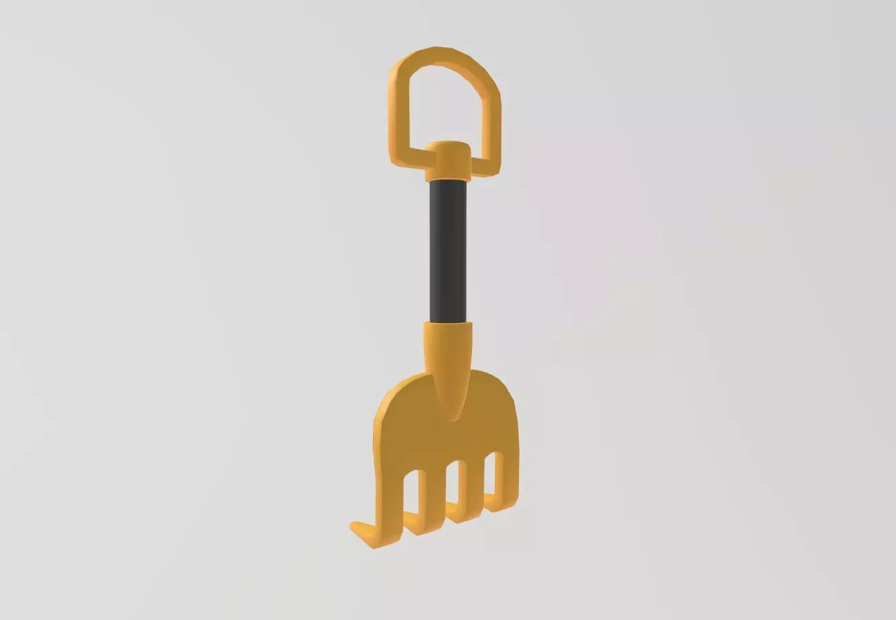 Stylized Low-Poly Rake Low-poly 3D model_14