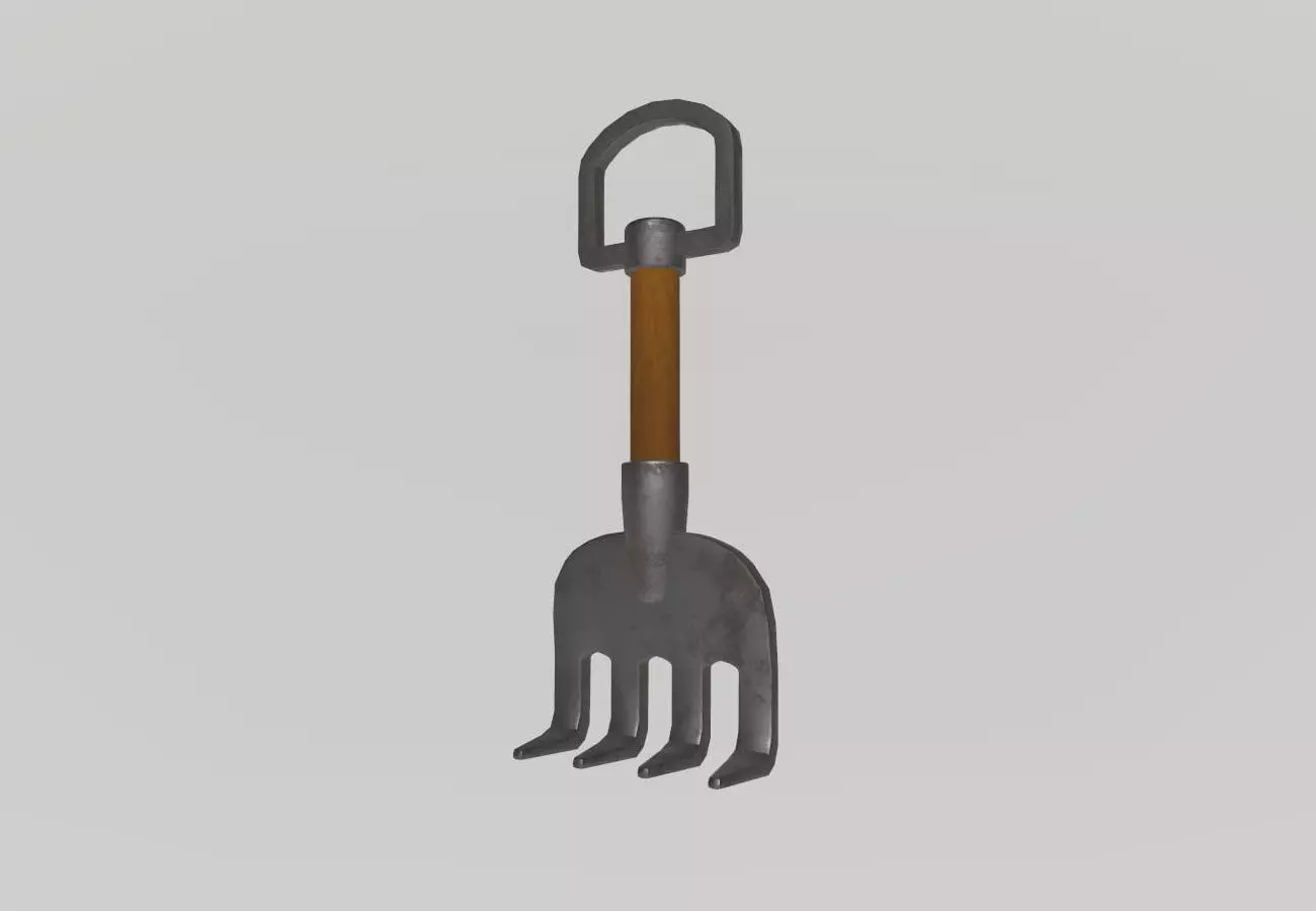 Stylized Low-Poly Rake Low-poly 3D model_5