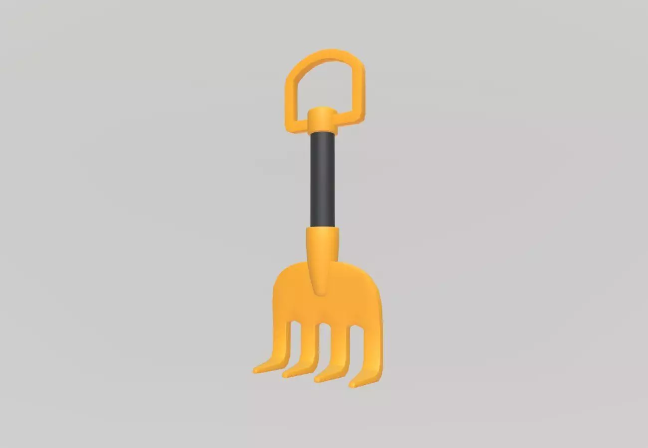 Stylized Low-Poly Rake Low-poly 3D model_13
