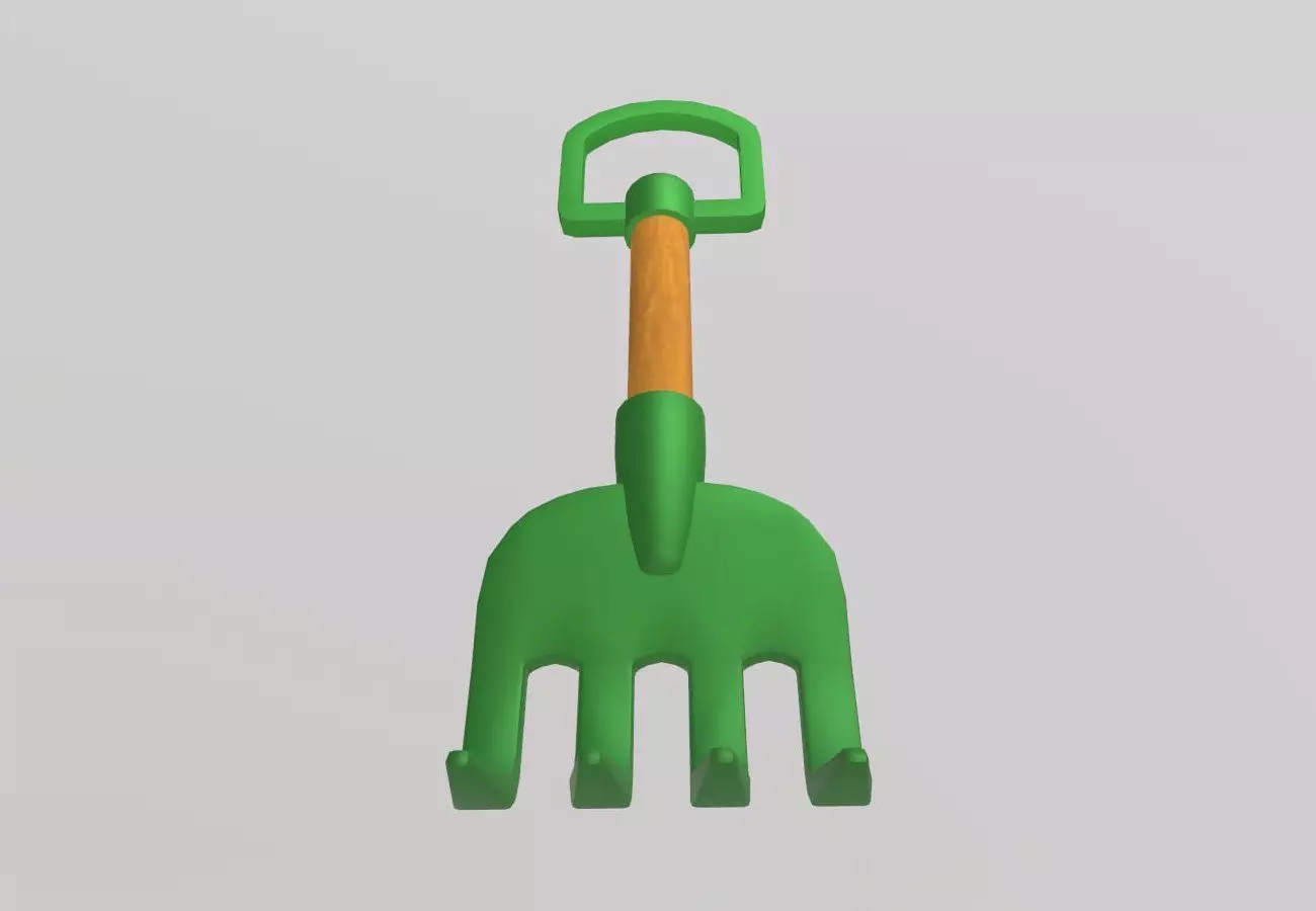 Stylized Low-Poly Rake Low-poly 3D model_8