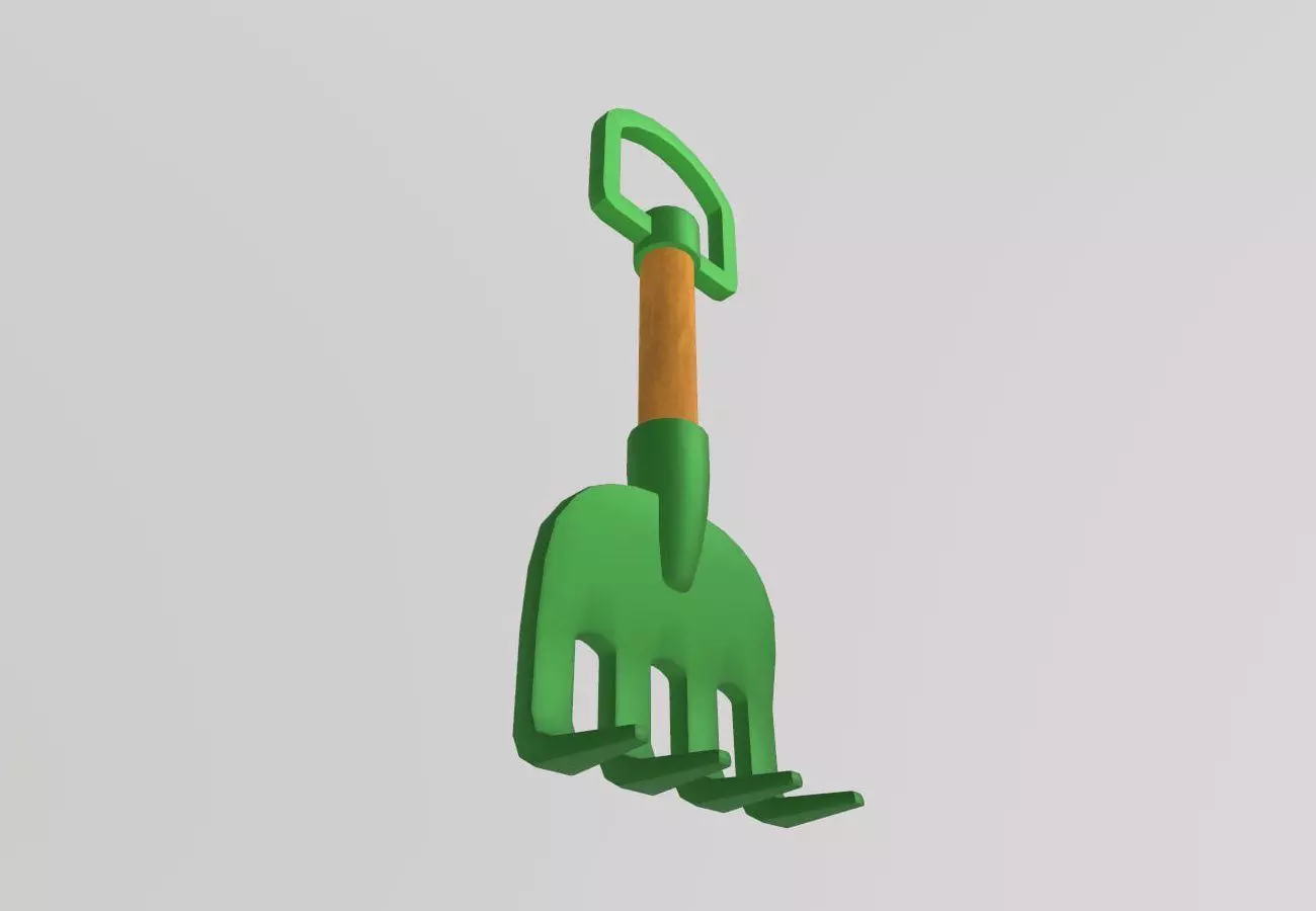 Stylized Low-Poly Rake Low-poly 3D model_7