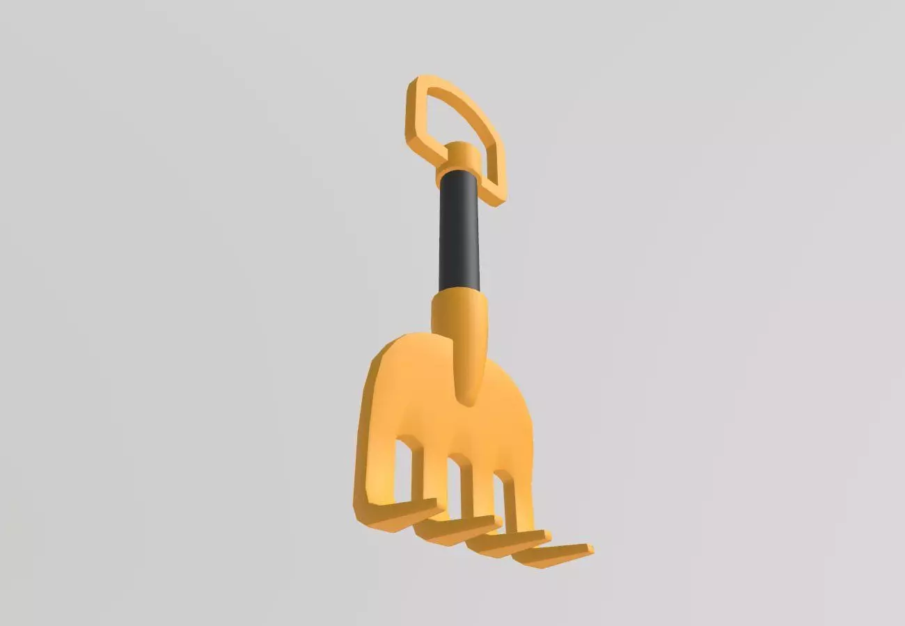 Stylized Low-Poly Rake Low-poly 3D model_11