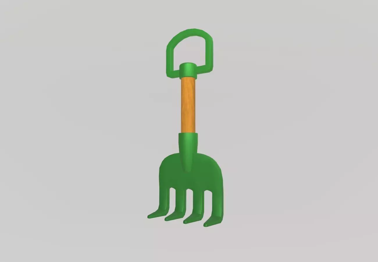 Stylized Low-Poly Rake Low-poly 3D model_9