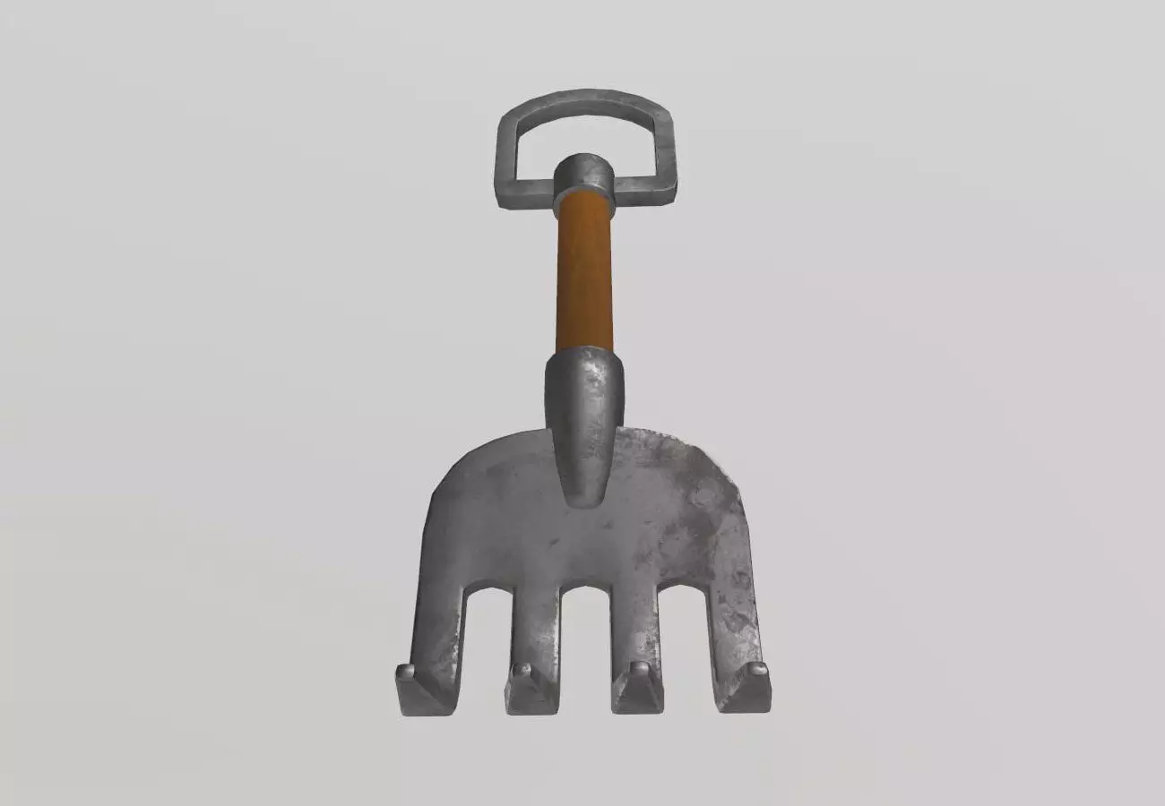 Stylized Low-Poly Rake Low-poly 3D model_4