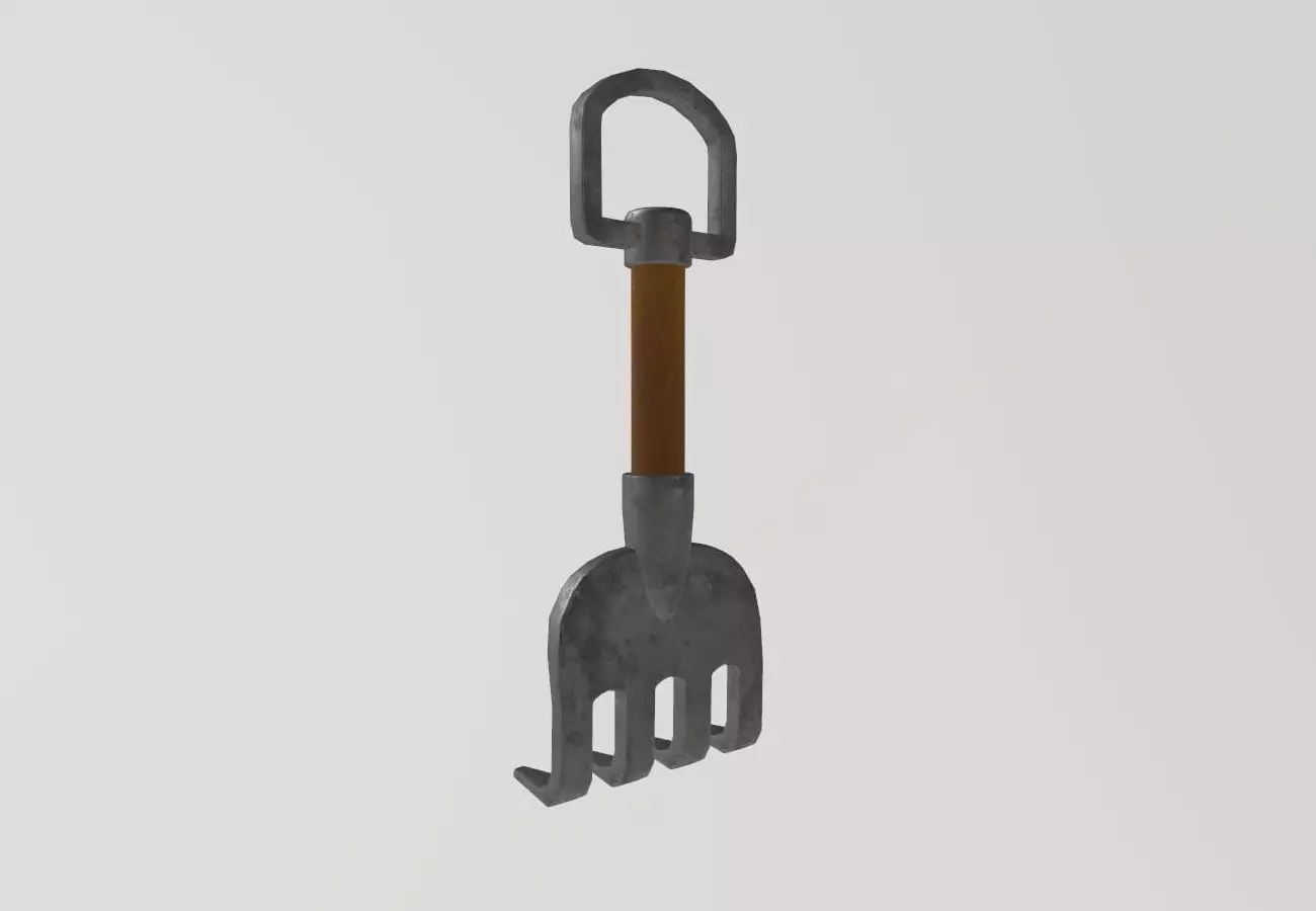 Stylized Low-Poly Rake Low-poly 3D model_6
