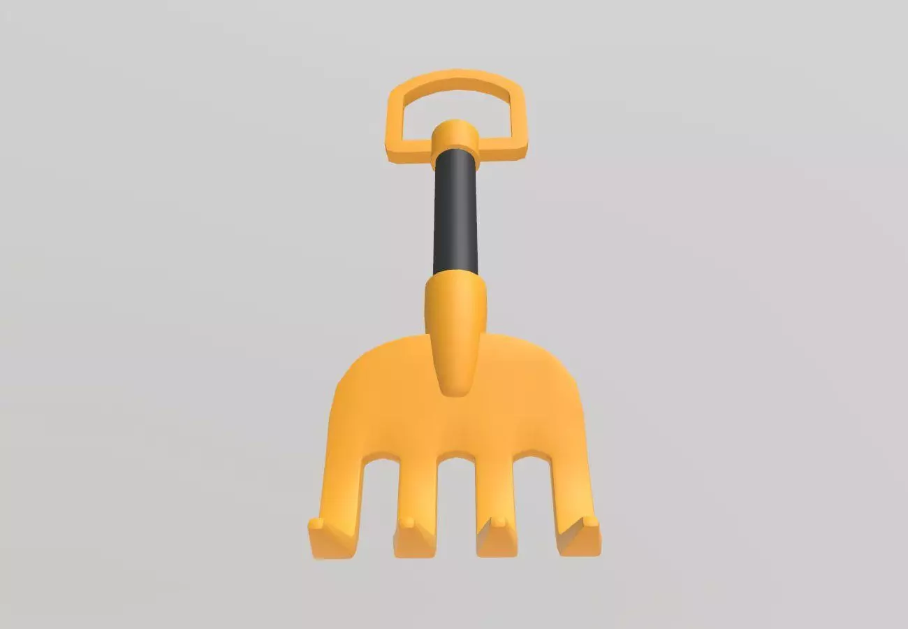 Stylized Low-Poly Rake Low-poly 3D model_12