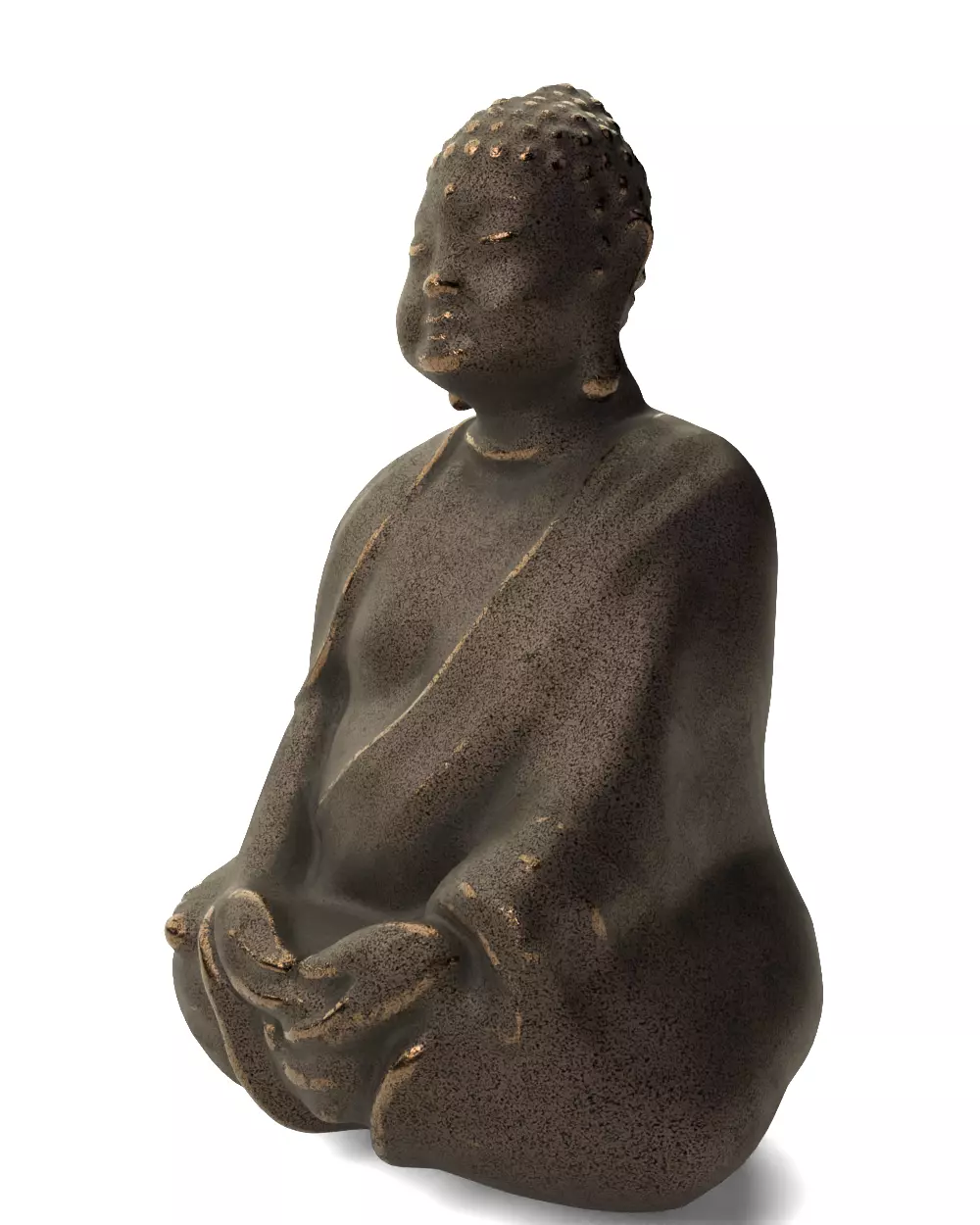 Seated Shakyamuni - Decorative Statue 3D model_2