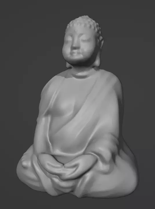 Seated Shakyamuni - Decorative Statue 3D model_12