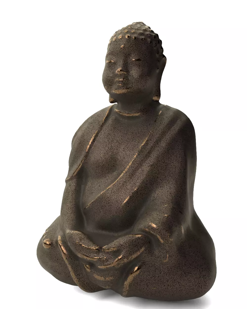 Seated Shakyamuni - Decorative Statue 3D model_1