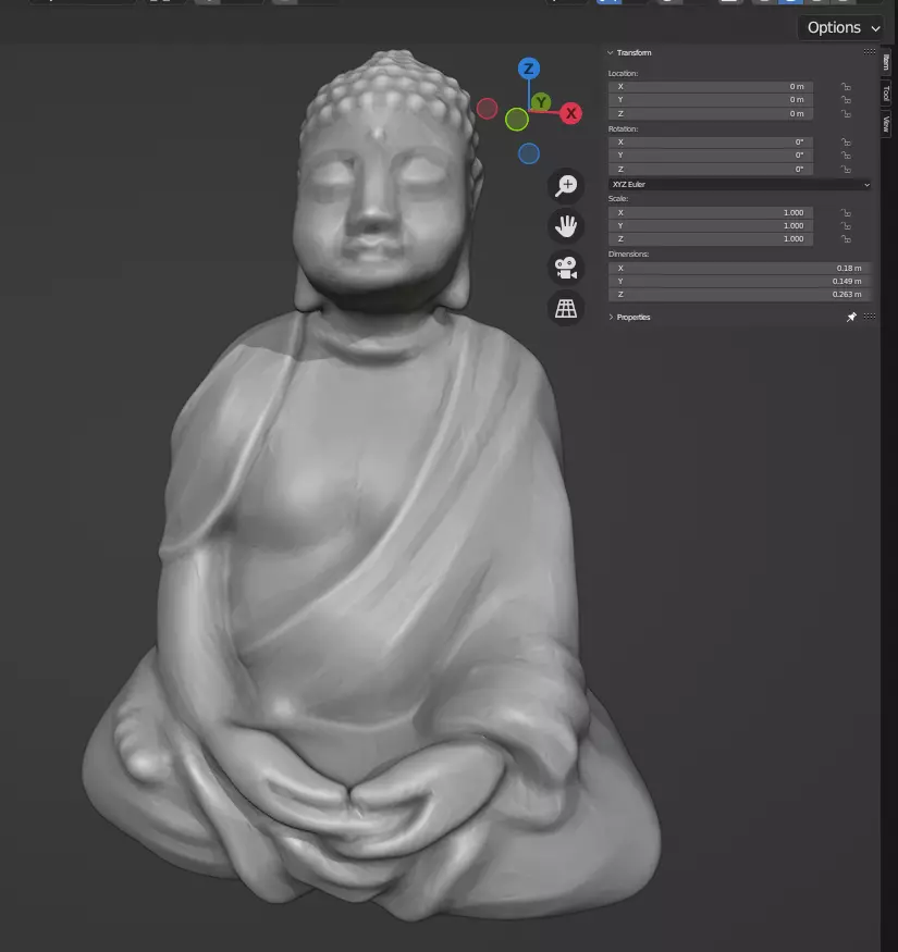 Seated Shakyamuni - Decorative Statue 3D model_13