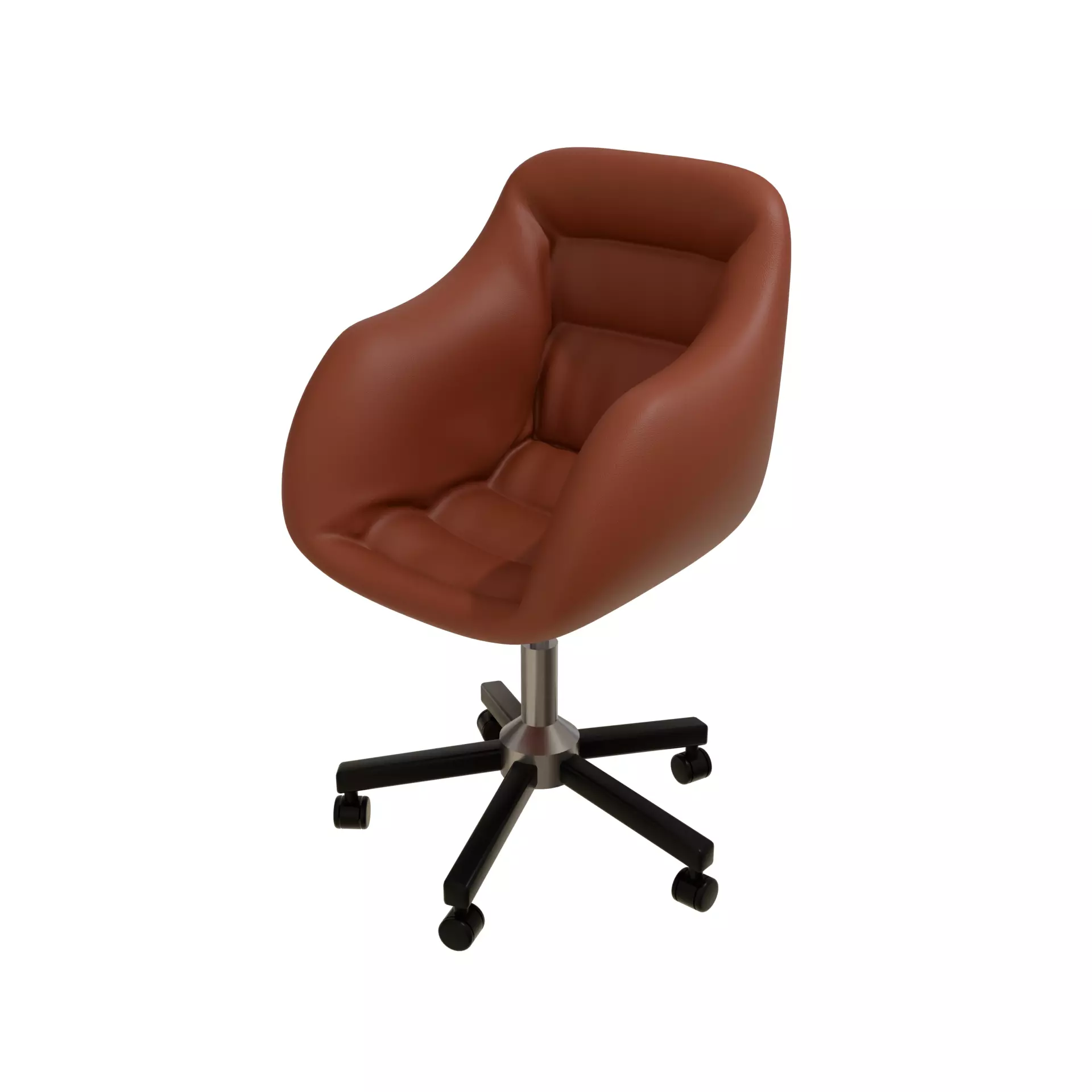 Modern Leather Office Chair Low-poly 3D model_2