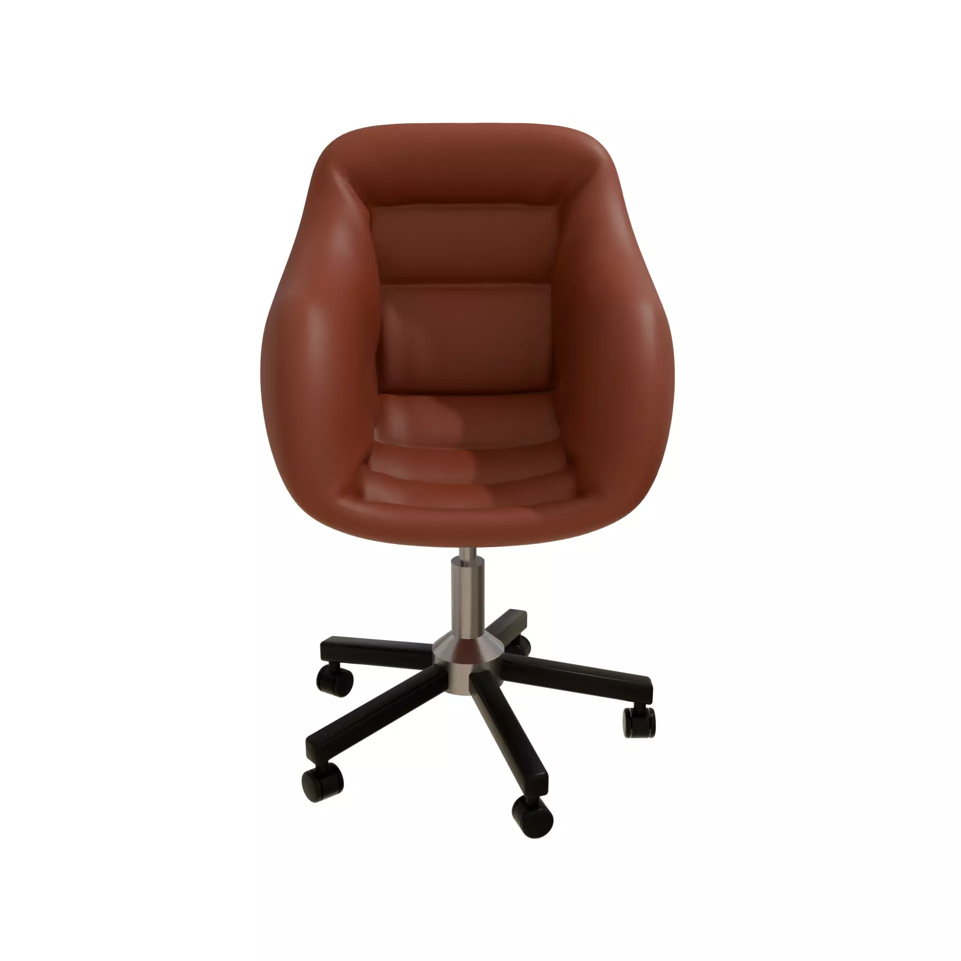 Modern Leather Office Chair Low-poly 3D model_1