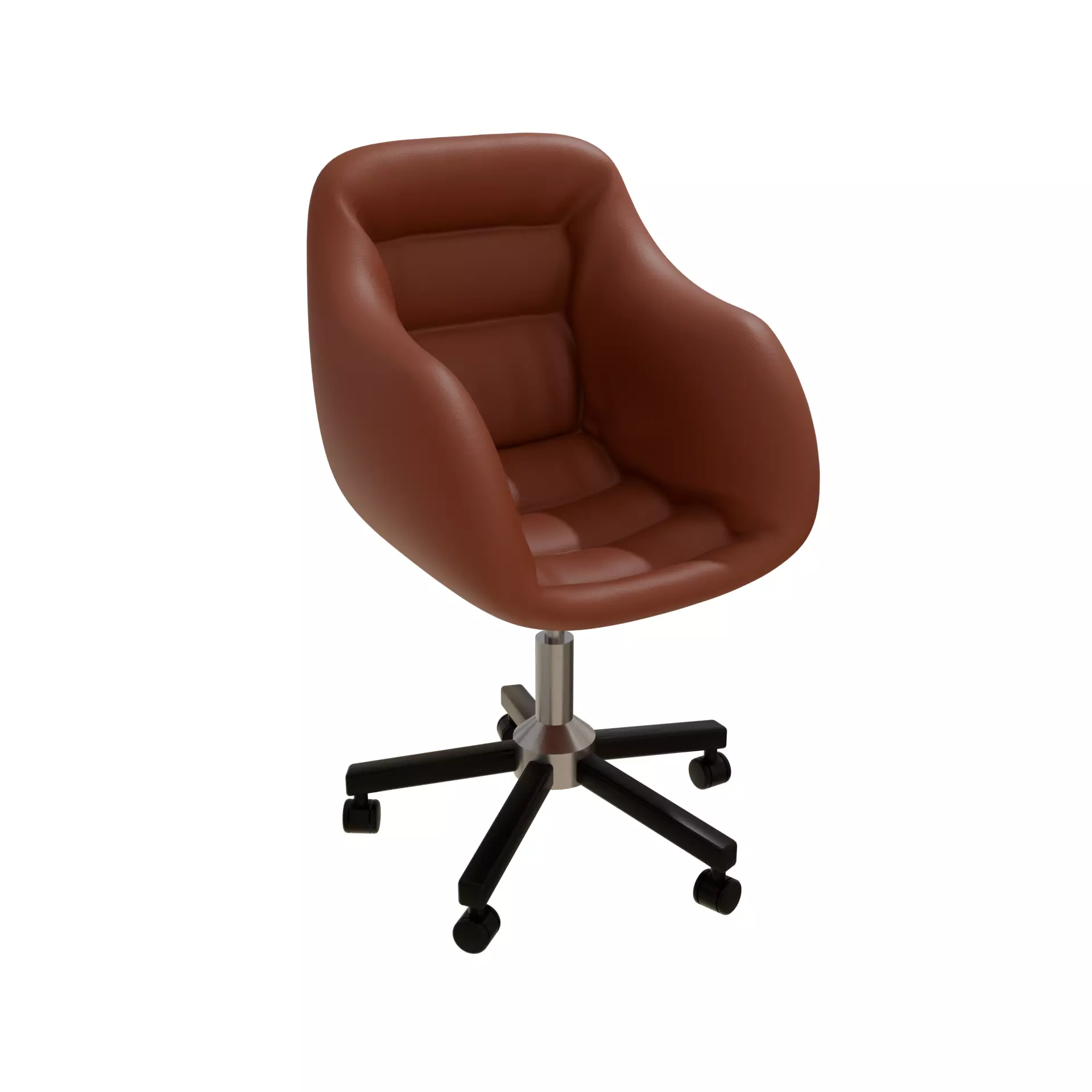 Modern Leather Office Chair Low-poly 3D model_0