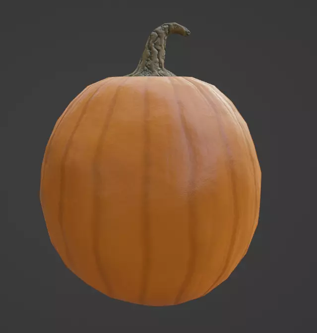 Low Poly Pumpkin with LODs and PBR Textures Low-poly 3D model_9