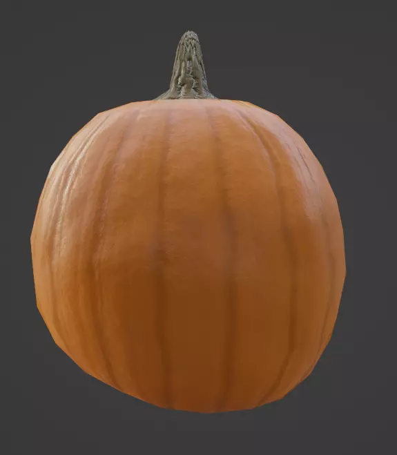 Low Poly Pumpkin with LODs and PBR Textures Low-poly 3D model_8