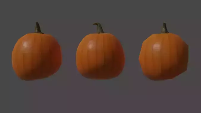 Low Poly Pumpkin with LODs and PBR Textures Low-poly 3D model