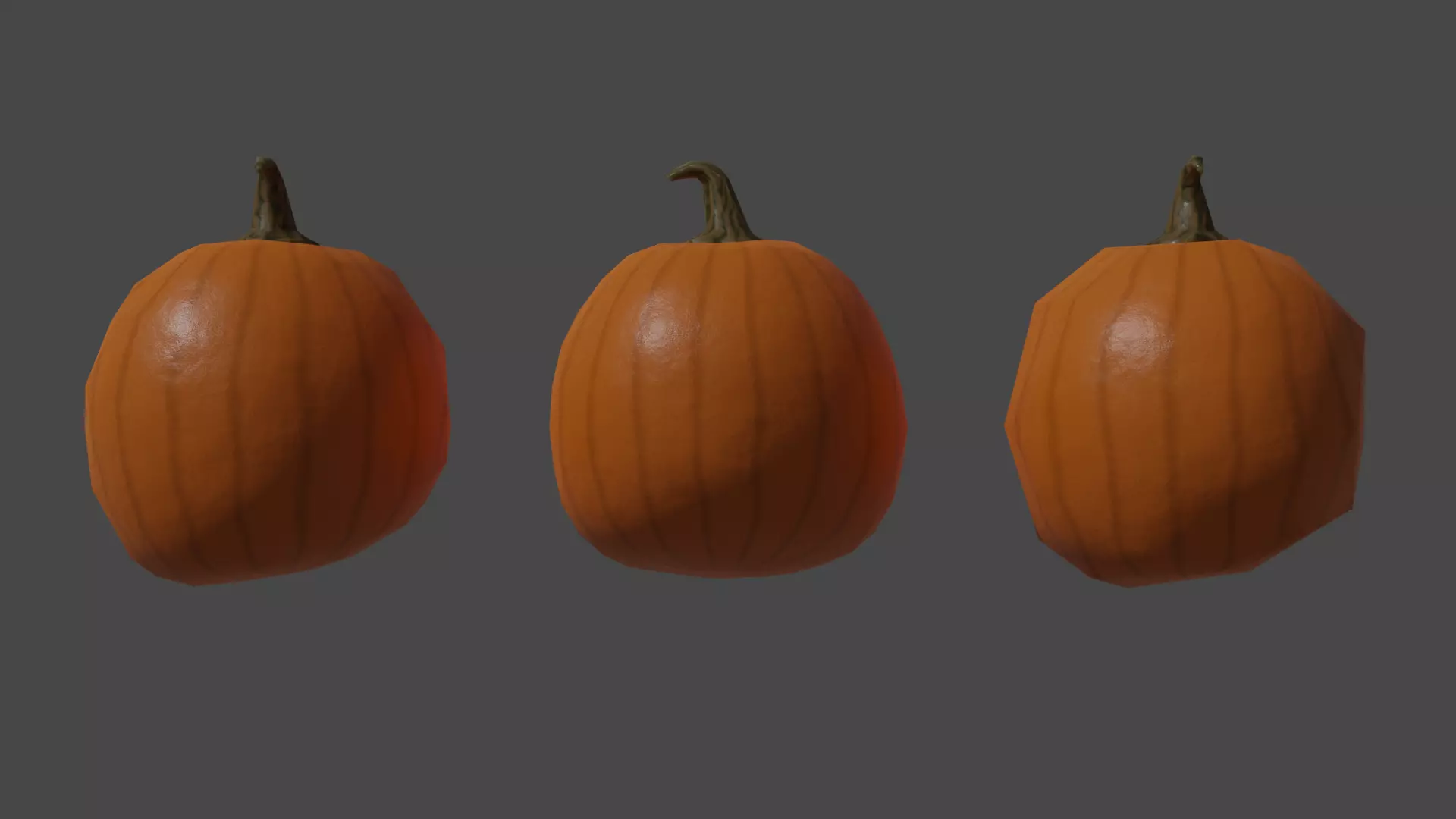 Low Poly Pumpkin with LODs and PBR Textures Low-poly 3D model_0