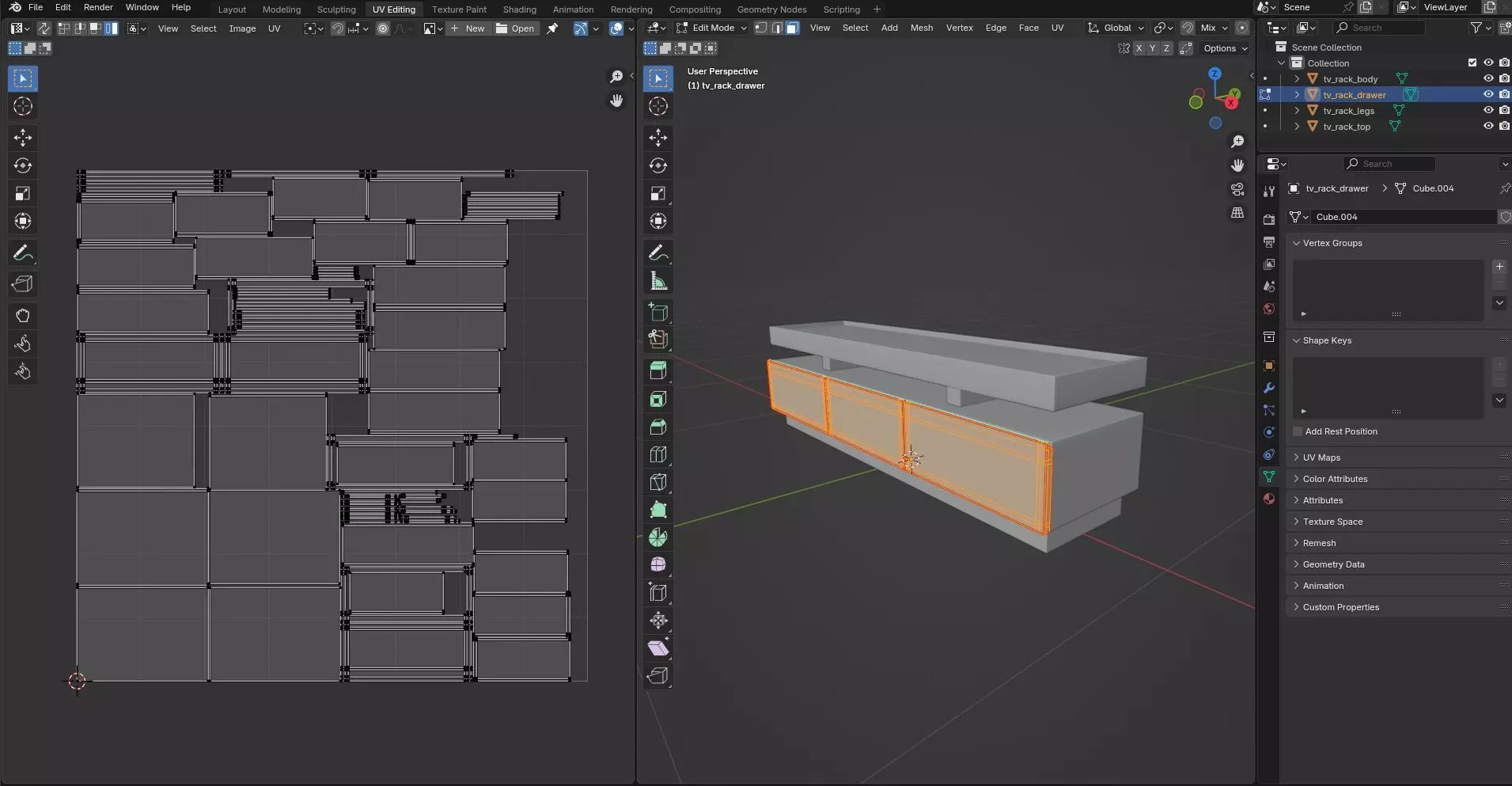 TV Rack CG72 3D model_11
