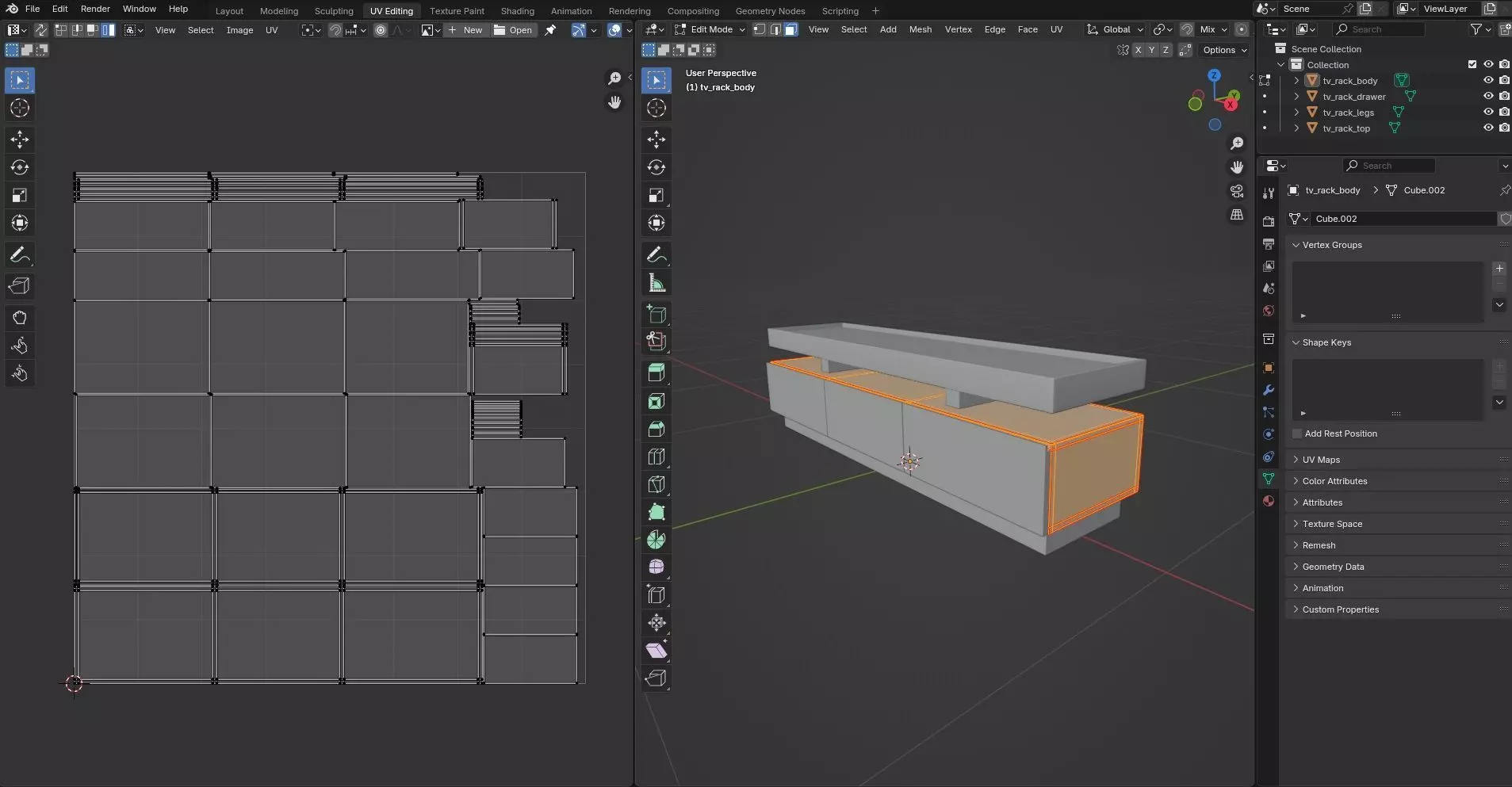 TV Rack CG72 3D model_9